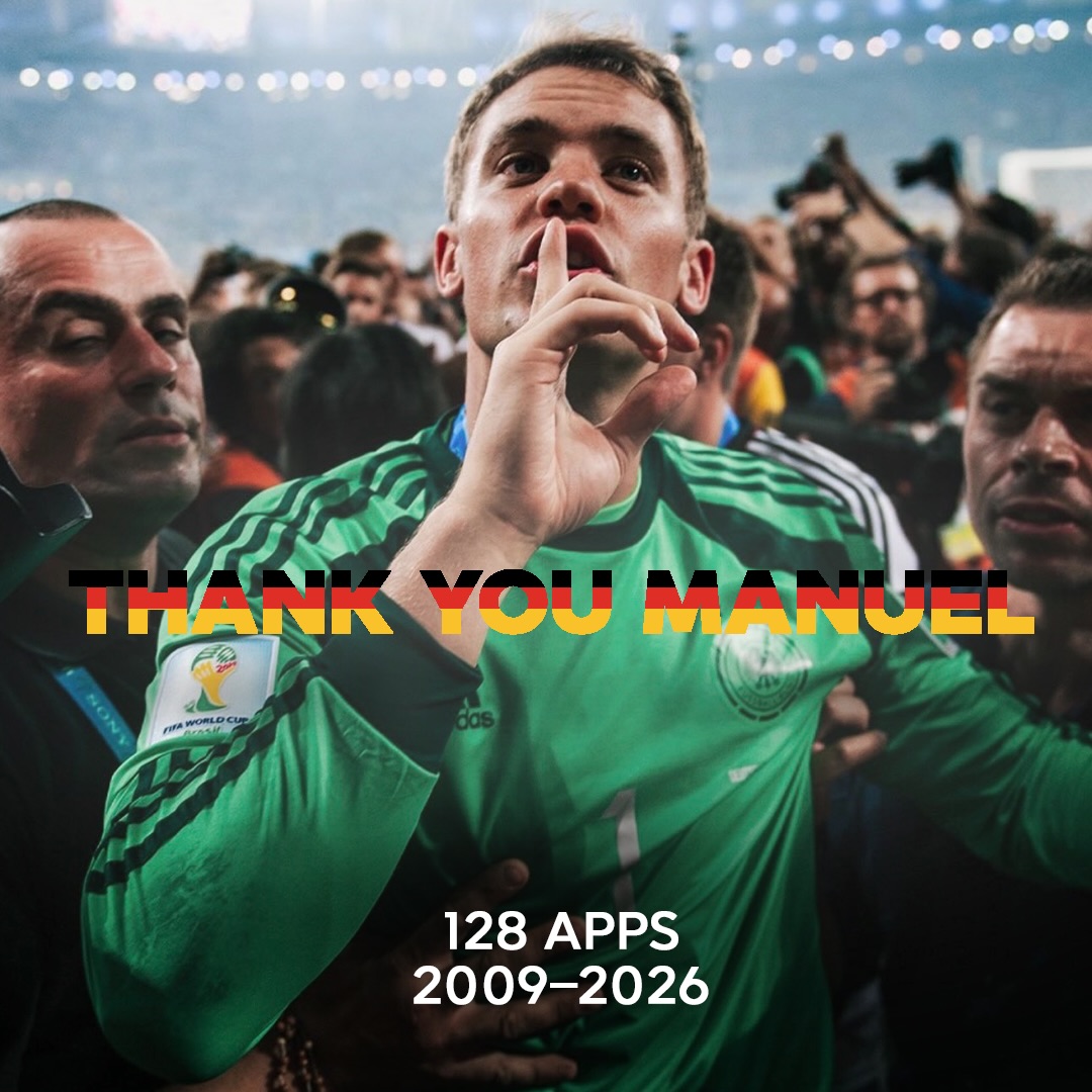 One of the greatest to ever do it for club and country! You changed what it means to be a goalkeeper, and your influence can be seen in almost every goalkeeper of this generation, and it’ll continue to shape the generations that follow.
It’s been an absolute pleasure to watch you play for Germany. THANK YOU @manuelneuer 🐐 🐐
#neuer #germany #worldcup