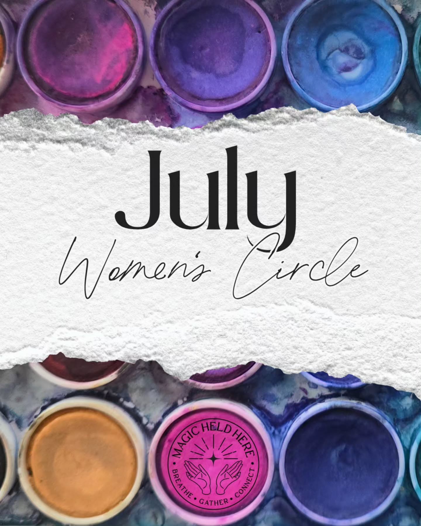Tickets Open tonight at 7:00pm. Set your alarms Ladies!✨⏰Let it flow, Let it go. A watercolor based Women's Circle on July 17th at 7pm.