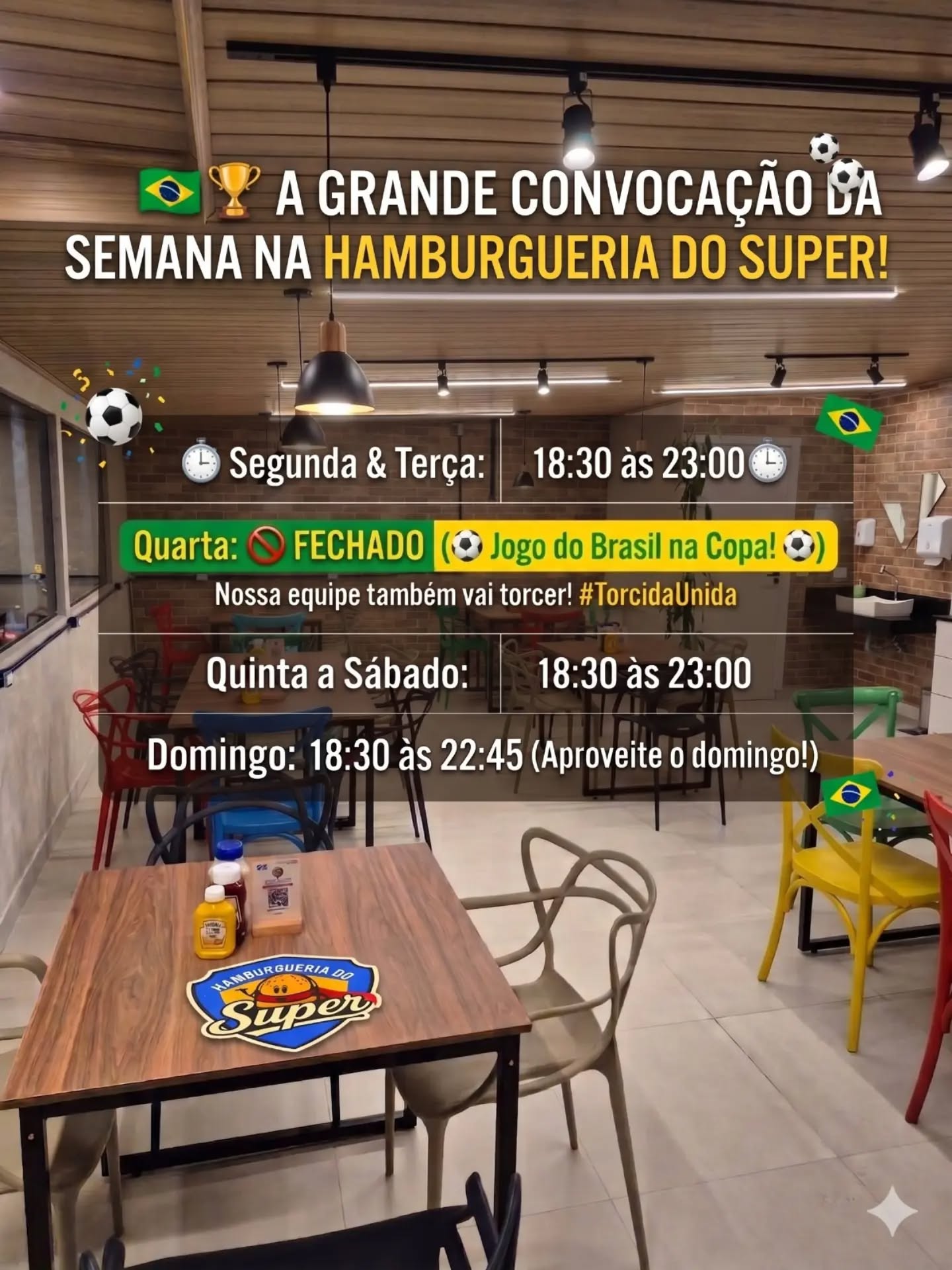 Fiquem ligados no nosso horário de funcionamento nessa semana de 22 a 28/06!