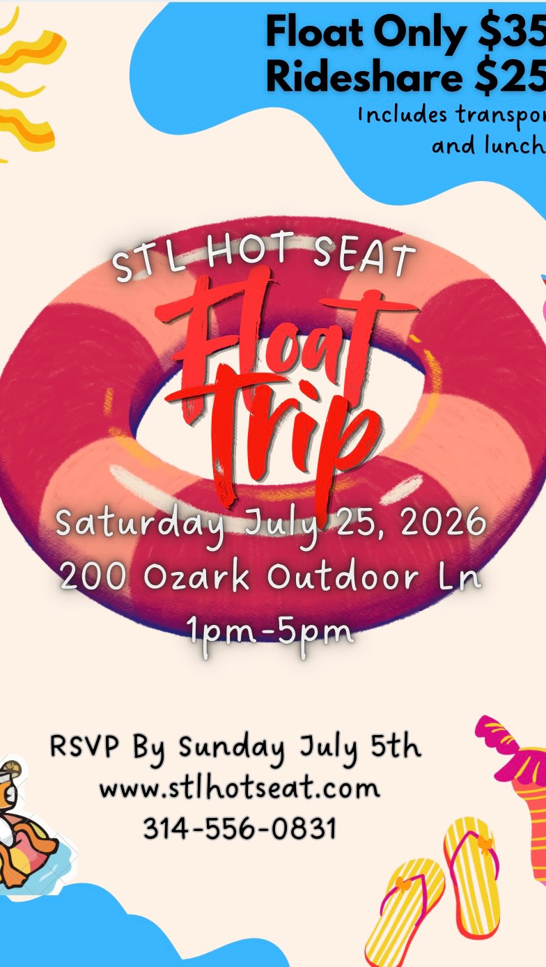 Let’s Float☀️👙💦
Secure your tube for our 4 Year Anniversary Float Trip! Tickets are Only $35 to join us on the river or $60 to ride with us there and back🚐 Riders MUST RSVP By Sunday July 5th and here is how you do it:
www.stlhotseat.com
#floattrip #summerfun #funinthesun #swimming #partybus