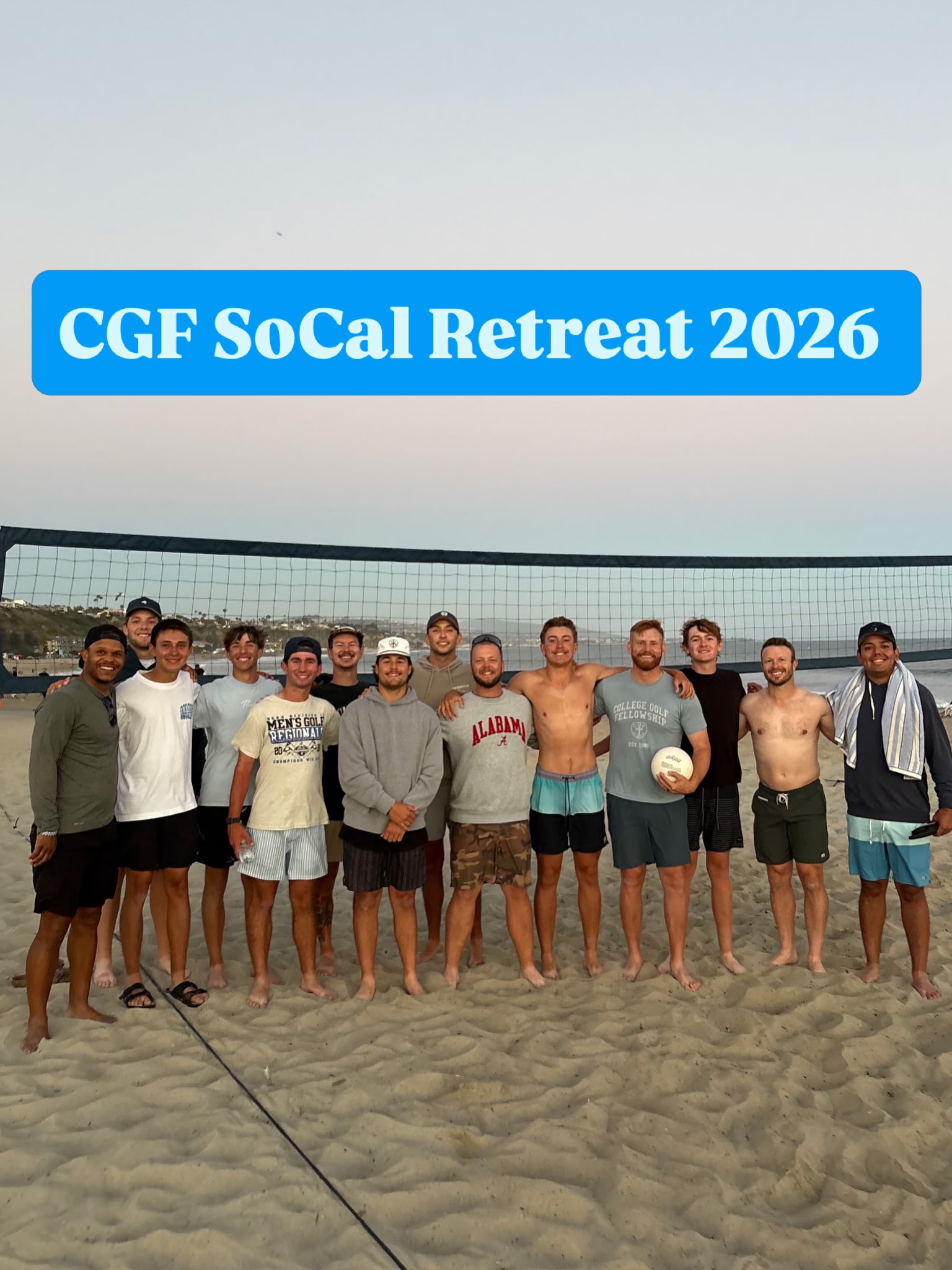 Just had another epic retreat in Dana Point, CA! Golf, mini golf, beach volleyball, and best of all, a baptism: a public declaration of one’s faith in Jesus’ life, death, and resurrection, for the sake of a restored relationship with God and eternal participation in God’s now and coming Kingdom. It’s a mystery expressing that one has joined in Jesus’ death, and will also, like Jesus, be raised to new life!
These retreats are an amazing opportunity to explore what it means to have a relationship with God through faith in Jesus. None of us have it all together, but at CGF, we believe in the One, Jesus, who holds all things together. Amidst fun games and beautiful places, we want golfers to have an experience with Jesus through Bible teaching, intentional conversations, and authentic connections with each other and our staff.
Take a chance, ask some tough questions about golf, life, and faith, and come join us on another CGF retreat soon!