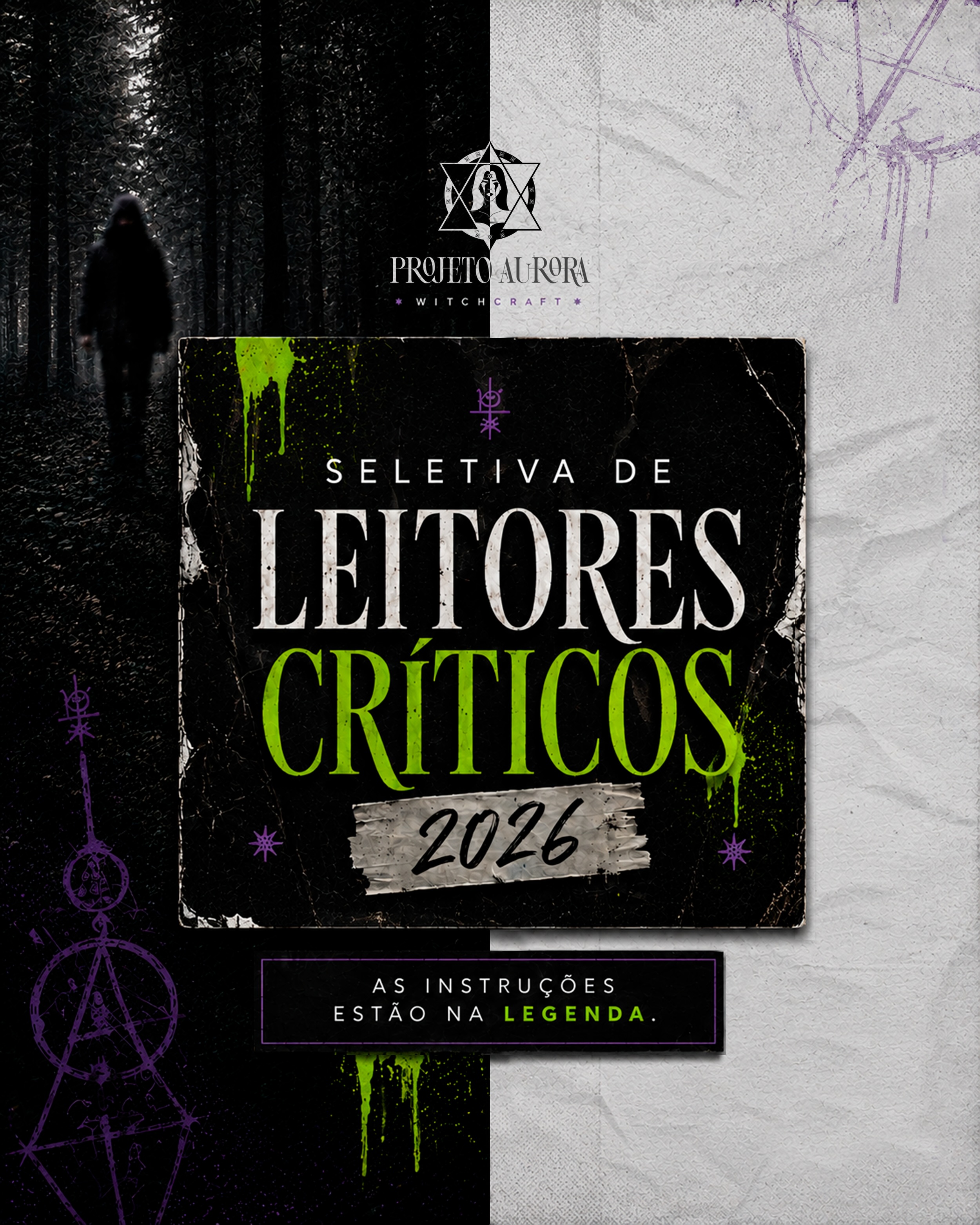 Os portões da Seletiva estão abertos. 🕯️
O Projeto Aurora convoca bruxos corajosos — daqueles que não recuam diante de um manuscrito sangrando em erros nem tremem ao encarar o vazio de uma página em branco.
Durante todo o período de inscrição, o Coven manterá os rituais acesos: teremos jogos valendo dinheiro de verdade, para que ninguém esfrie os feitiços enquanto os desafios se aproximam. Considere isso um aquecimento. O que vem depois exige mais.
Se você tem o olhar afiado, a coragem de decidir e a sede de fazer parte de algo maior... o círculo está te esperando.
✨O link da inscrição aguarda na bio. Atravesse.✨
#serviçoseditoriais #leituracrítica #seletivadebruxos