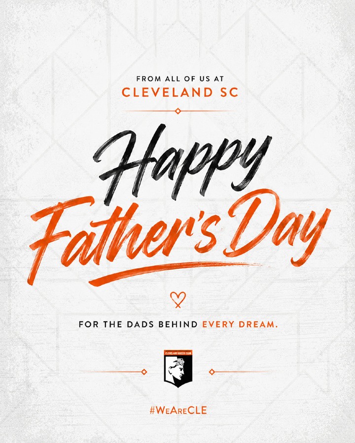 Happy Father’s Day from all of us at Cleveland SC.
To the dads, father figures, and supporters behind every dream. Thank you for the rides, the cheers, the encouragement, and the moments that help make this game special.
#WeAreCLE 🧡🤍🖤