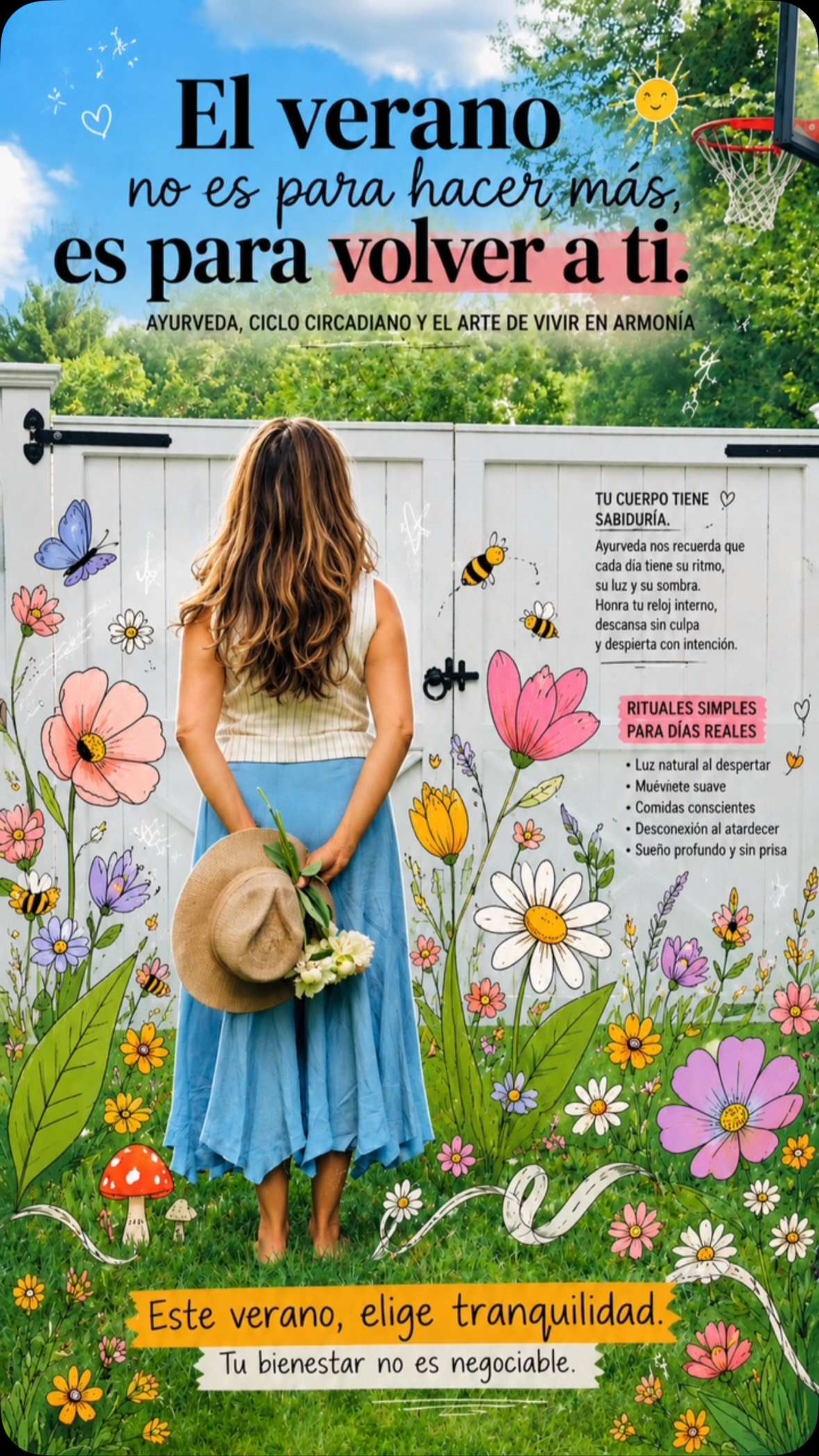 “Tu sistema nervioso también necesita un verano”
El verano nos invita a simplificar.
Mientras el mundo nos dice que debemos aprovechar cada minuto,Ayurveda nos recuerda algo diferente:
La verdadera vitalidad no nace de querer hacer más.
Nace de vivir en sincronía con nuestros ritmos naturales.
☀️Exponerse a la luz de la mañana.
🥗Elegir alimentos frescos y conscientes.
🌙Respetar tus horas de descanso.
🌱Crear espacios de calma durante el día.
🫀Escuchar las necesidades reales de tu cuerpo.
La naturaleza nunca tiene prisa.
Y aún así, todo florece.
👉🏼Guarda este mensaje para esos días que olvides que descansar también es productividad.#āyurveda #motivacion #latinasenusa #vidaconproposito #gratitude