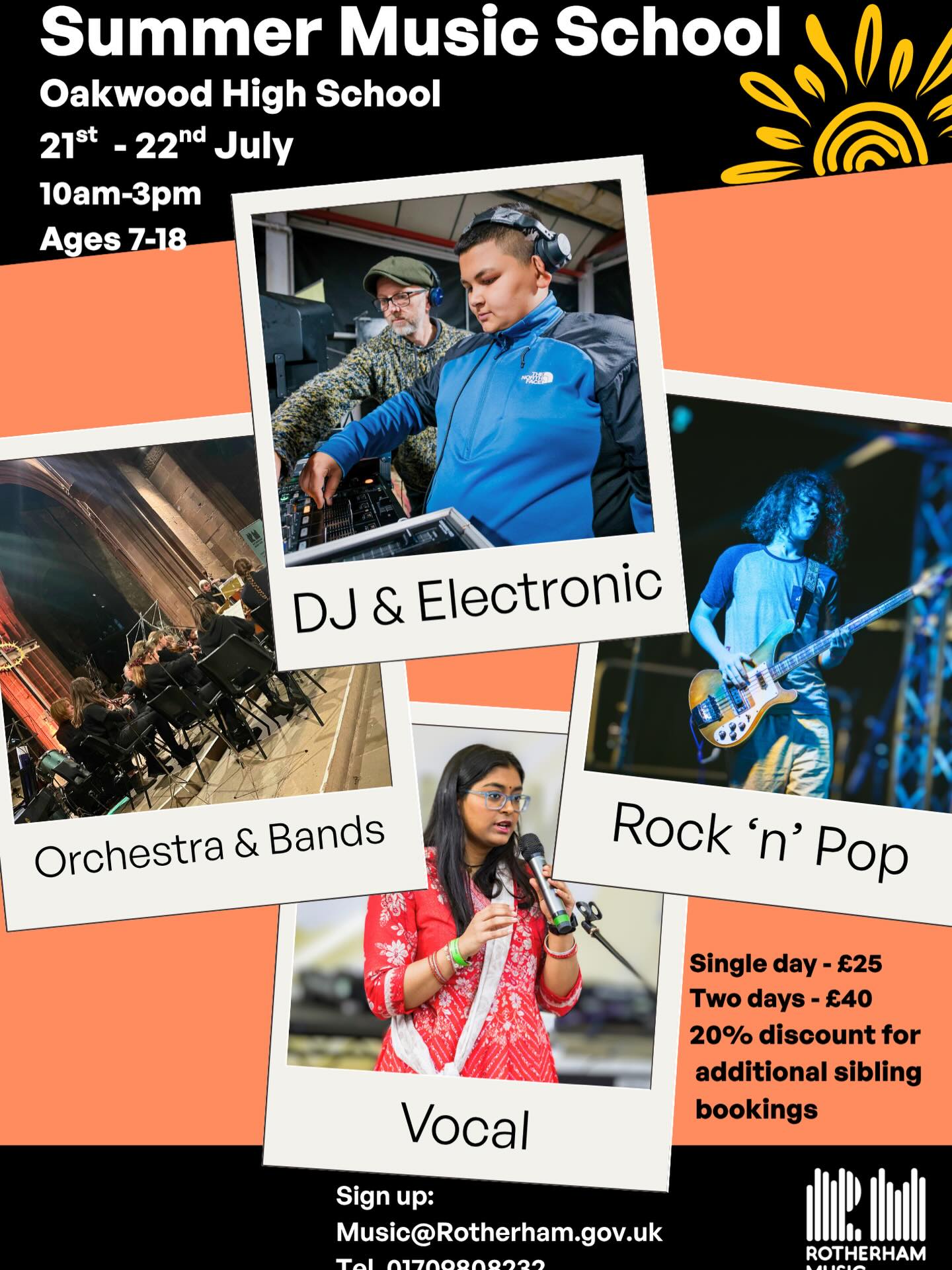 🎶 Summer Camp is BACK! ☀️🎸
We’re excited to return to Oakwood High School on 21–22 July 2026 for another unforgettable Rotherham Music Summer Camp! 🎉
Join us for two days packed with creativity, collaboration and fun, featuring:
🎻 Orchestra & Bands
🎧 DJ / Electronic
🎤 Vocals
🎸 Rock & Pop
Whether you’re a beginner or experienced musician, come and grow your skills in a fun, supportive environment alongside other young people who love music as much as you do 💙
🕙 Time: 10am–3pm
💷 Price: £25 (1 day) | £40 (2 days)
👨👩👧 Sibling discount: 20%
Start your summer feeling confident, connected, and inspired 🚀
📍 Spaces are limited – don’t miss out!
#RotherhamMusic #SummerCamp #MusicEducation #LearnMusic #YoungMusicians Rotherham MusicCamp CreativeSummer MusicLife 🎶