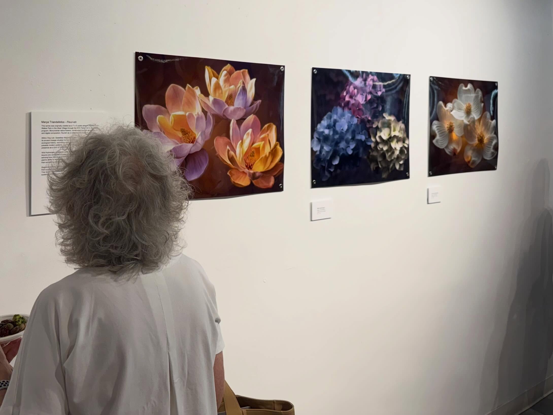 Thanks to the amazing organization, The Field, which is my fiscal sponsor, for including me in their latest one night gallery exhibition in Tribeca at Mriya Gallery. The works are prints from my series Fleur-ish which is currently installed in JJ Walker Park in the West Village. Prints are available for sale on my website. See Bio. #maryanyc #aiart #flowerart #publicart #digitalart