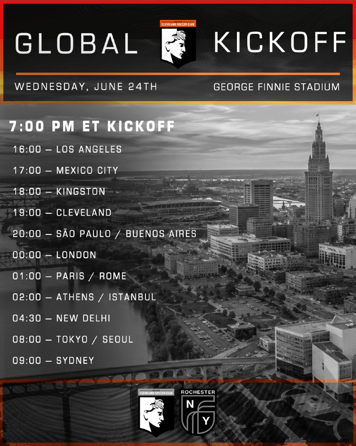 Kickoff times around the world 🌍
No matter where you’re following from, we’re back home tonight.
Check your local kickoff time, drop your city or country in the comments, and tune in live.
Live stream 📺: https://www.youtube.com/watch?v=77i3Hz4NsVg
#WeAreCLE