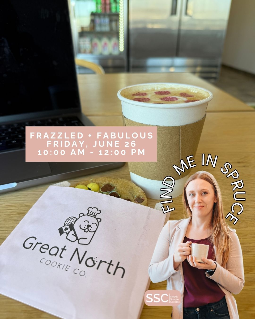 See you at Great North Cookie Co. (@greatnorthcookieco) at 10 AM today!
Today is our monthly Frazzled + Fabulous co-working meetup. We'll be at Great North Cookie Co., a Spruce Grove gem that never fails to hit the spot.
📍 Great North Cookie Co. | 20 McLeod Ave #1, Spruce Grove, AB
⏰ Friday, June 26 | 10:00 AM - 12:00 PM
Bring your laptop or notebook or textbooks or whatever you're currently working on and experience the productivity that can come from a change in environment, a supportive group around you, and the motivational power of caffeine. 😉
.
.
.
Spruce Grove Networking | Women in Business | Spruce Grove Co-Working