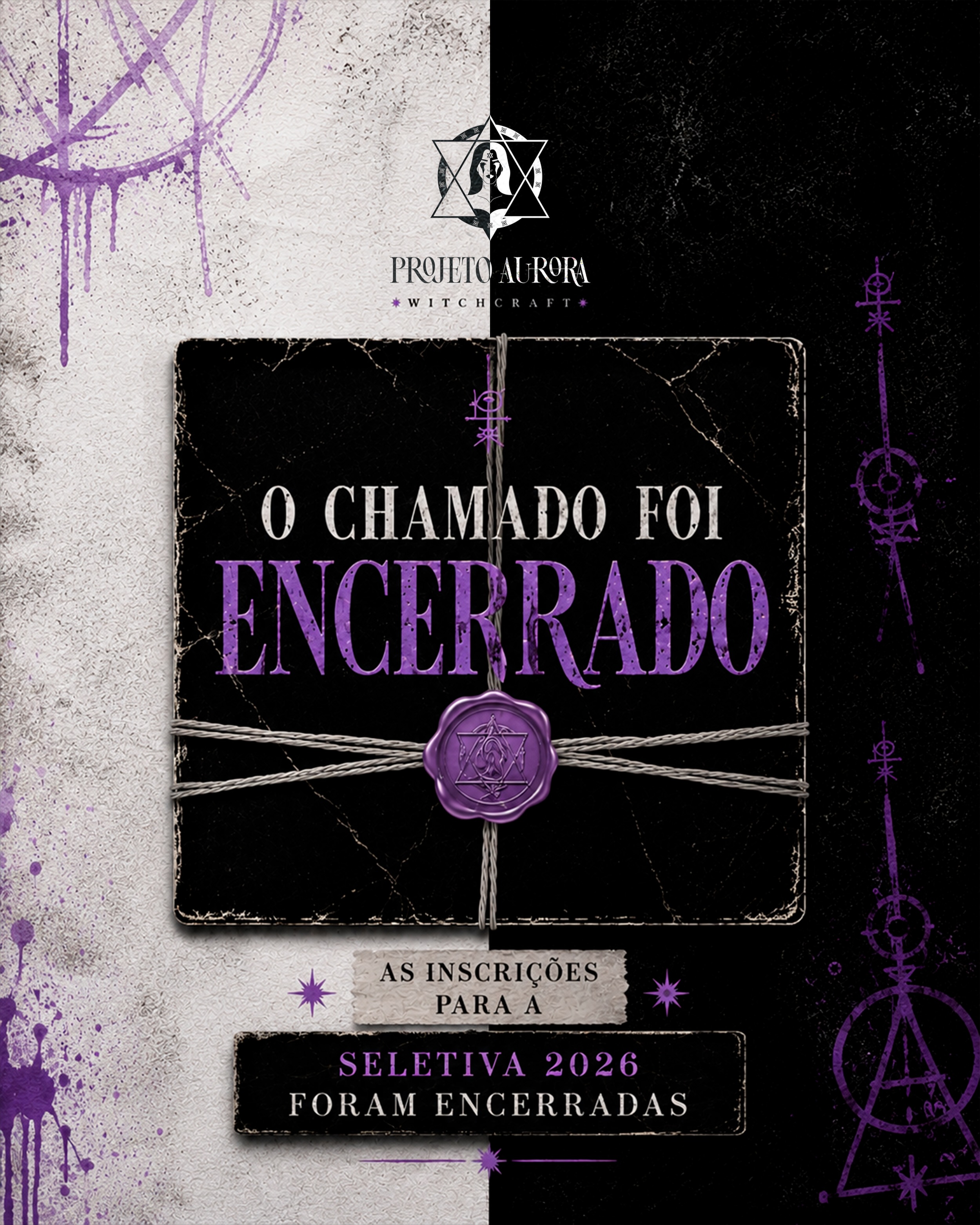 🌙 O círculo se fecha... por ora.
Encerramos oficialmente as inscrições desta seletiva de leitores críticos. A cada nome que chegou até nós, nossa gratidão, foram muitos chamados, e sentimos a força de cada um que atendeu.
Mas escutem bem: se desta vez as portas do Coven do Projeto Aurora não se abrirem para você, não tomem isso como um mau presságio. Cada seletiva busca perfis específicos, peças exatas para o ritual em curso, e nem toda ausência é rejeição. Muitas vezes, é apenas questão de tempo e de lua.
Saibam que os grimórios não esquecem: guardamos os perfis que nos encantaram, e eles serão os primeiros a serem consultados quando novos círculos se formarem. E eles se formarão, porque à medida que o Projeto Aurora cresce, cresce também a necessidade de novos olhos, novas vozes, novas mãos para sustentar o que estamos construindo.
Novas seletivas virão. Os portais sempre se reabrem.
Até lá, que os ventos soprem a favor de todos que se inscreveram. Boa sorte! E nos vemos entre as páginas. 🕯️📖