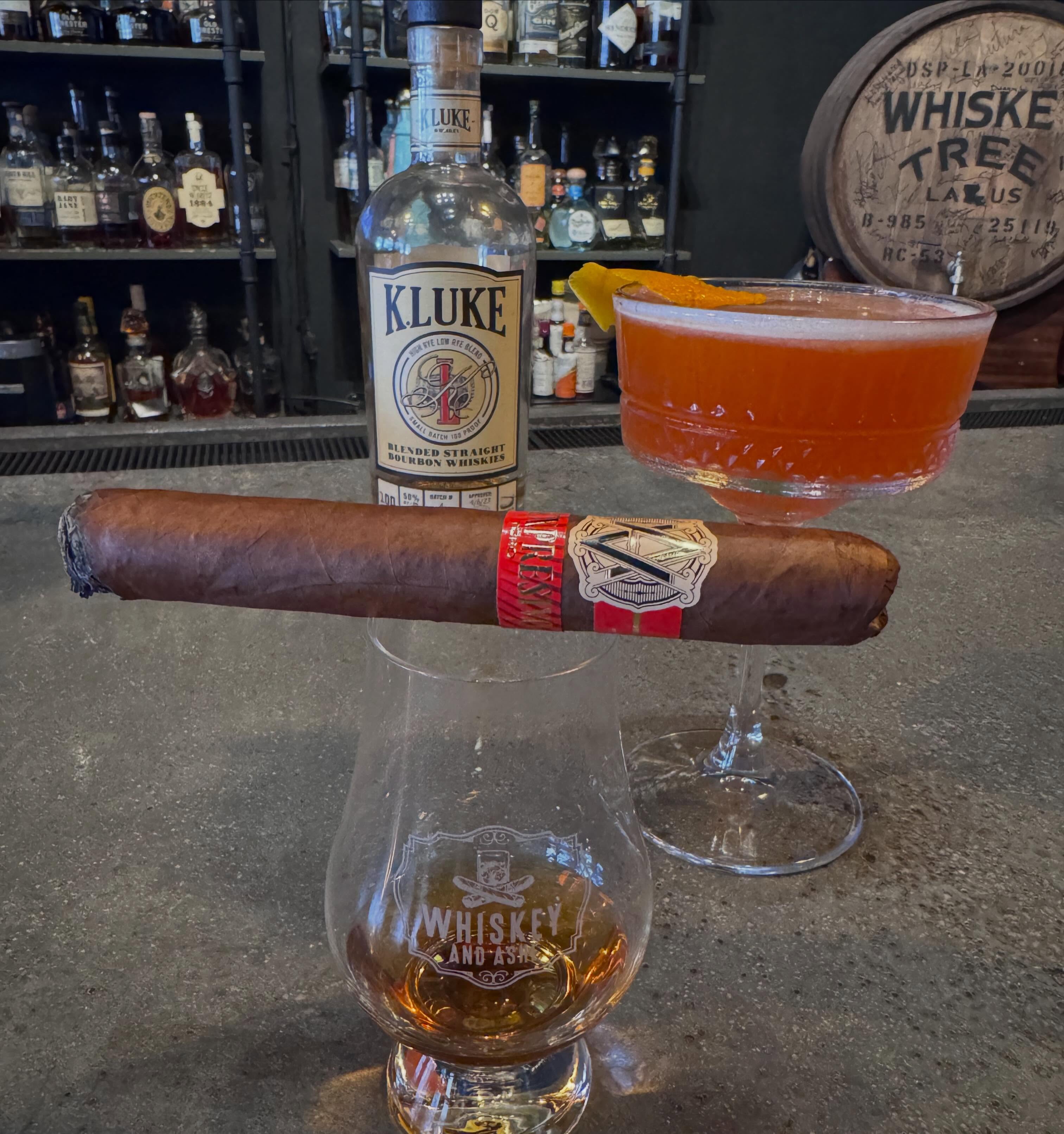 Great afternoon for a Cigar and a K.LUKE Paper Plane at @whiskeyandashe in Slidell Louisiana.
Cheers🥃💨
#TheSpiritOfBlending