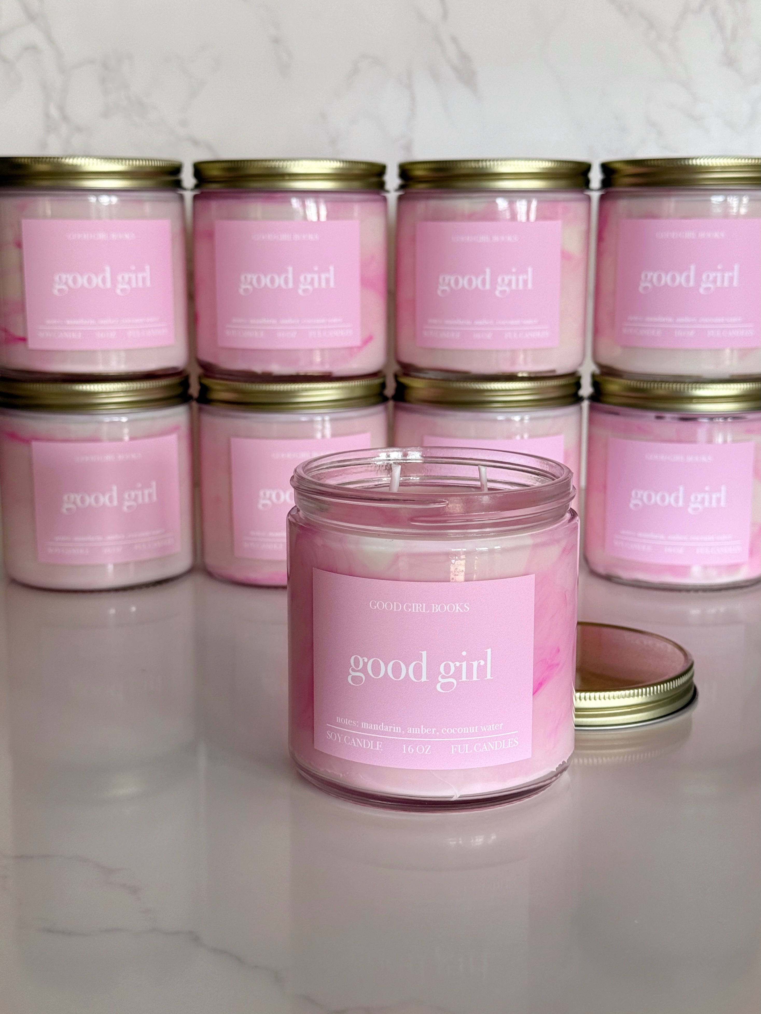 Limited edition swirly pink good girl candles for @goodgirlbooksknox birthday celebration!! 🎉 They have so many different vendors and events this weekend. Tattoos, piercing, jewelry, plants, authors, and all the food and drinks! Go check out their page for all the events. Hopefully I’ll see you there!!🩷🩷🩷