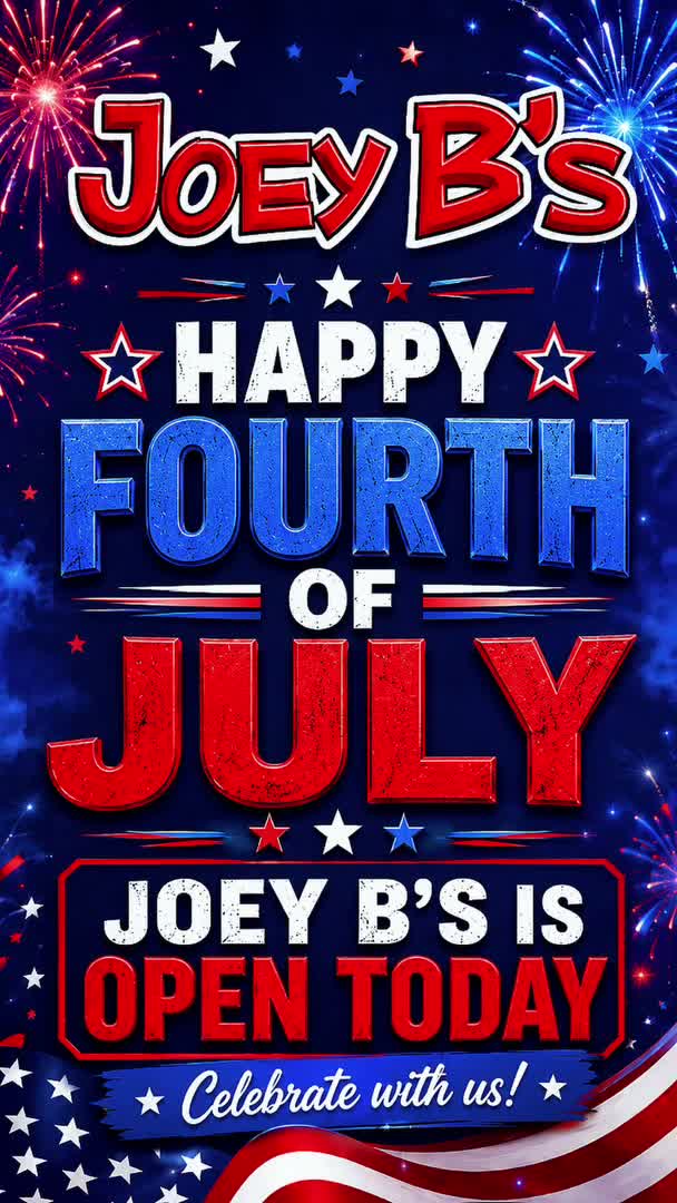 🇺🇸 Happy Fourth of July! 🎆
Celebrate Independence Day with us at Joey B’s! We’re open our normal hours today, so stop in for your favorite food, ice-cold drinks, and great company.
Whether you’re joining us before the fireworks or making us part of your holiday celebration, we’d love to see you!
If we don’t see you today, we wish you and your family a safe, fun, and Happy Fourth of July! ❤️🤍💙
#HappyFourthOfJuly #FourthOfJuly #IndependenceDay #America250 #JoeyBs #StLouisEats #SupportLocal #EatLocal #HolidayWeekend #FoodAndDrinks #CheersToAmerica #USA