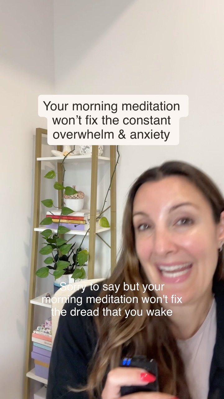 Don’t get me wrong…I start every day with meditation. 🧘🏻♀️
It’s amazing!
BUT in those moments throughout your day when you get overwhelmed, stressed out, anxious…THAT’S when you need a different approach.
You need to know:
1) why you’re being triggered by something as simple as an email or an offhand comment
2) how to bring safety back into your body
That comes from in-the-moment tools to disrupt the patterns/loops you find yourself stuck in.
That’s what I teach 💪. So hang out with me and let’s solve this together!
#entrepreneur #overwhelm #childfree