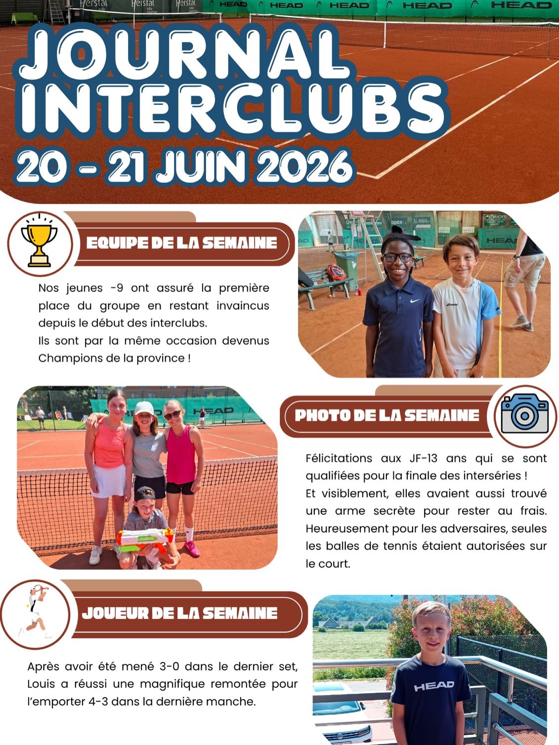 Et voici le traditionnel journal des interclubs 🎾🤩