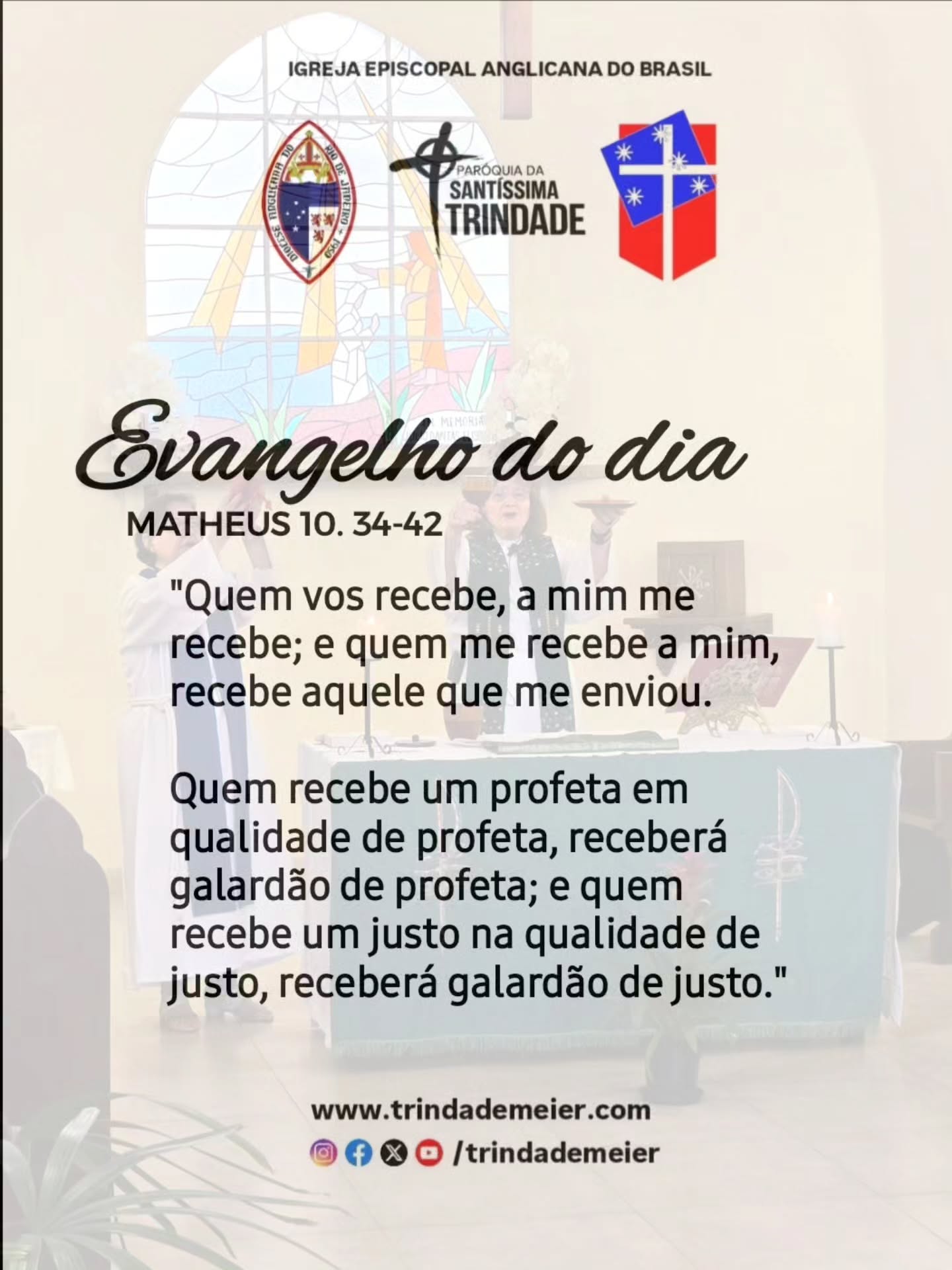 Evangelho do dia 28/06/2026.
📖 Quem recebe um discípulo recebe o próprio Jesus. Quem recebe Jesus recebe também aquele que o enviou (Deus Pai). Até mesmo um gesto simples, como dar um copo de água a um discípulo, é valorizado por Deus e não ficará sem recompensa.