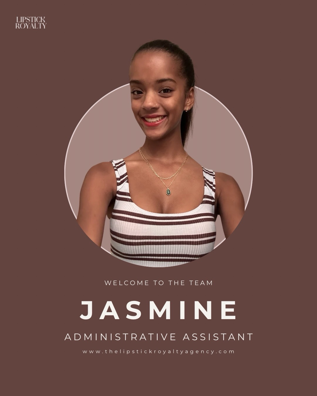 We are so excited to welcome Jasmine to Lipstickroyalty Agency as one of our newest Administrative Assistants.
Jasmine brings great energy and we could not be happier to be working with her!
welcome to the LR family, @jasluvsrice2
#lipstickroyalty #welcometotheteam #agency