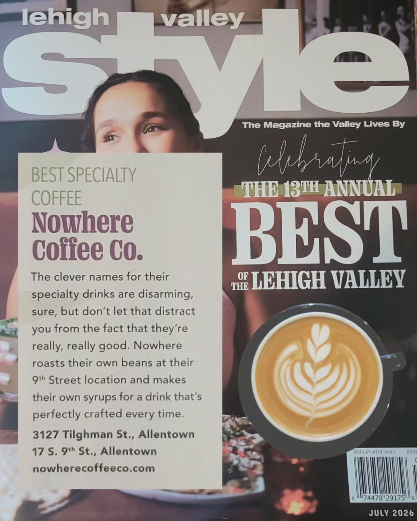 We're honored to be named Best Specialty Coffee in Lehigh Valley!
The drinks may have ridiculous names, but the work behind them is serious: coffee roasted in-house, syrups made from scratch, and a team that obsesses over every drink that leaves the bar.
Thank you to everyone who voted for us, visited us, and keeps giving us a reason to do what we love.
#bestofthelv #specialtycoffee ##locallyroasted