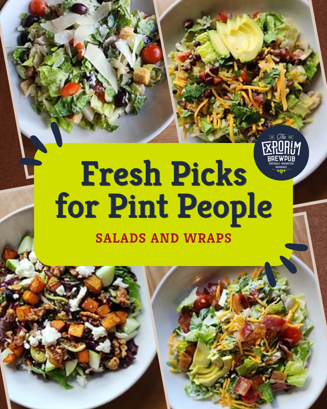 🥗 Not every brewery order has to involve a burger and fries. From crisp Caesars and Southwest favorites to Harvest and Cheddar Bacon Ranch salads, Explorium has fresh options that still show up with plenty of flavor and zero boring bites.
Pick your salad, make it a wrap if you're feeling it, and give your usual order the day off.
🌐 Click the link in the bio
#exploriumbrew #exploretastediscover #supportlocal #visitmke #salads #brewpubfood #milwaukee