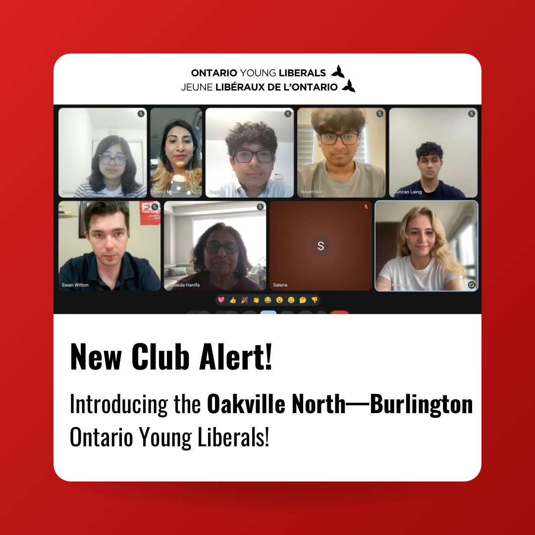 We are excited to welcome the newest addition to our OYL family, Oakville North—Burlington!
Congratulations on hosting your founding meeting. Looking forward to working with you to grow our movement across Ontario!
_____
Nous sommes ravis d’accueillir le tout nouveau membre de notre famille JLO, Oakville Nord—Burlington !
Félicitations pour l’organisation de votre assemblée constitutive. Nous avons hâte de travailler avec vous pour faire grandir notre mouvement partout en Ontario !