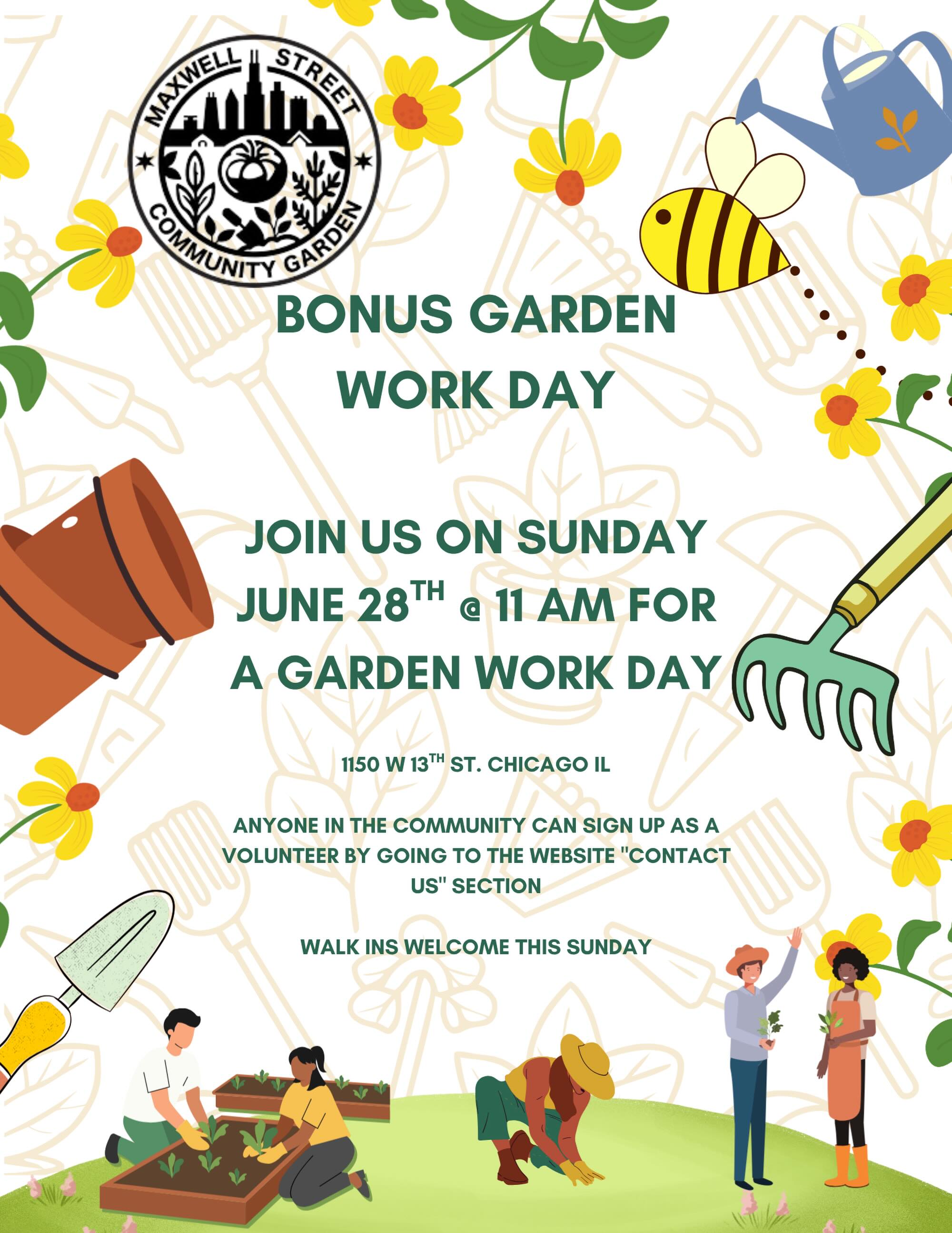 Join us for a bonus workday on Sunday!