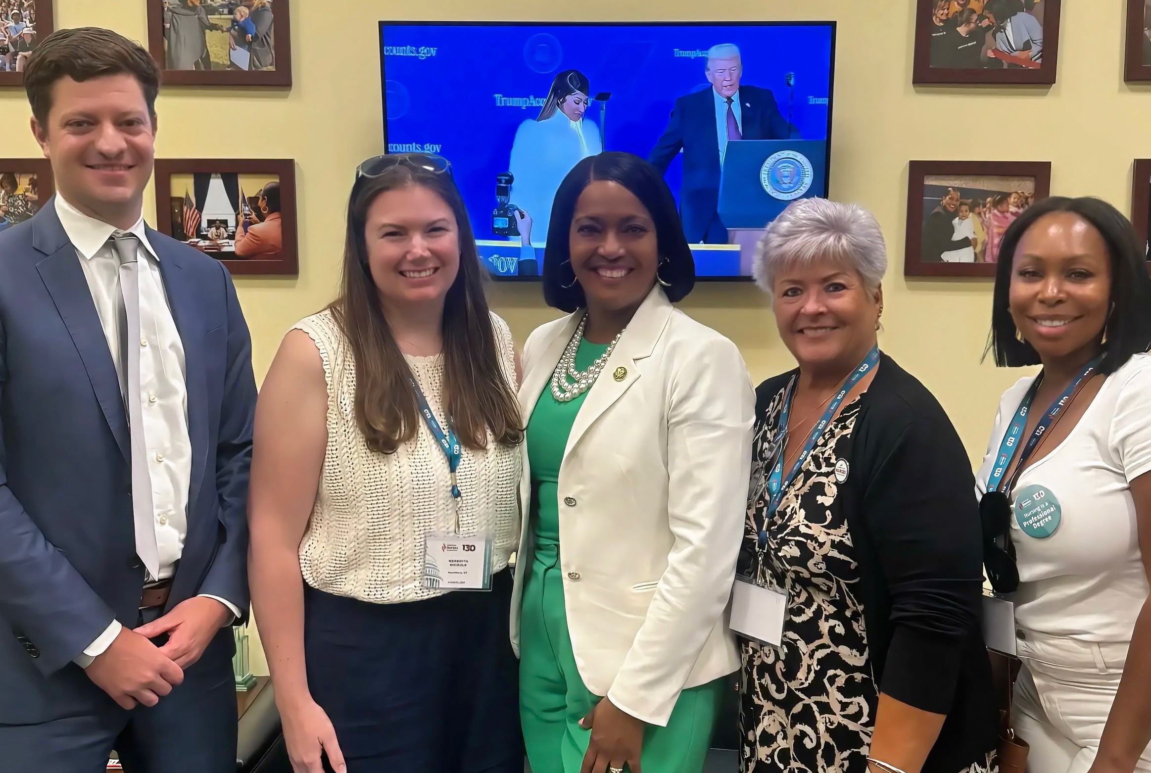 CT nurses are on the Hill!
During ANA Hill Day, CT Nurses Association members had the opportunity to meet with U.S. Representative Jahana Hayes and she even surprised our group by joining us in person.
She was warm, welcoming, and incredibly engaged in the issues nurses brought forward. We talked about what nurses are seeing every day, what our patients and communities need, and why nurses must be part of the policy conversations happening in Washington DC.
We are so grateful to Rep. Hayes for taking the time to meet with Connecticut nurses and for being so supportive of the nursing
CT nurses have a voice, and we’re using it!
@americannursesofficial
@repjahanahayes
@ctnurses
#CTNurses #ANAHillDay #ANAMembershipAssembly #NurseAdvocacy #NursesLead