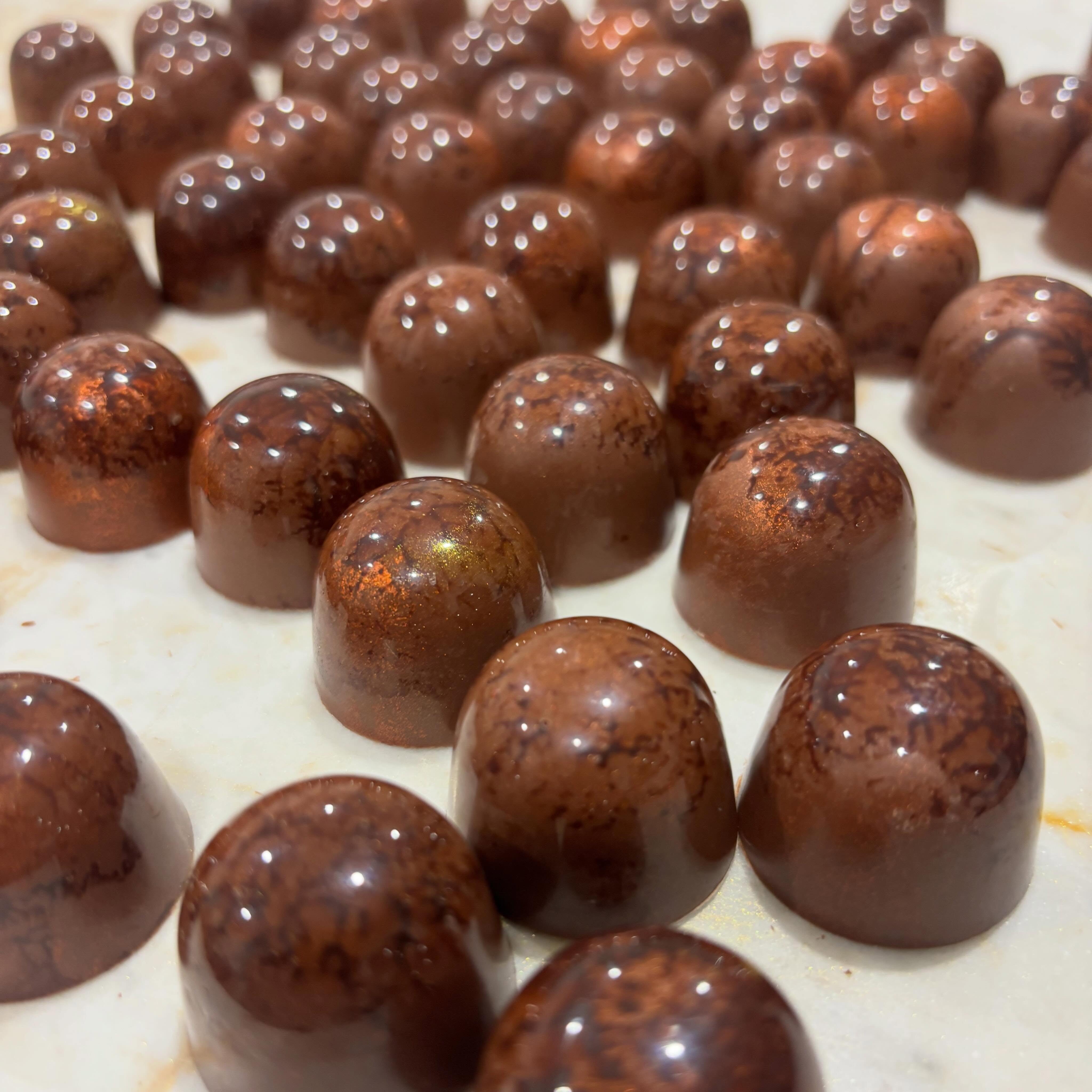 Making more of these today as they have been popular… @whippersnapperdistillery rum in a milk chocolate ganache with some candied @omegawalnuts