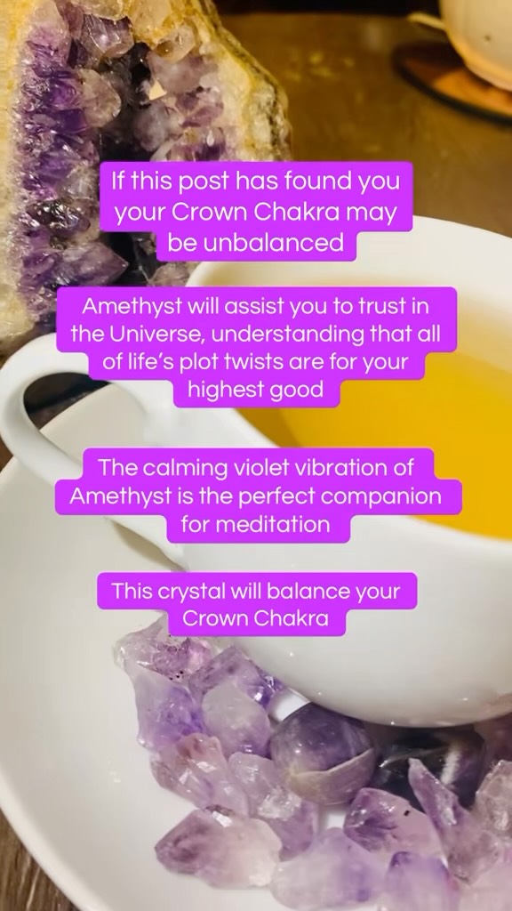 Amethyst, the crystal to balance your Crown Chakra.
#amethyst #crystal #crownchakra