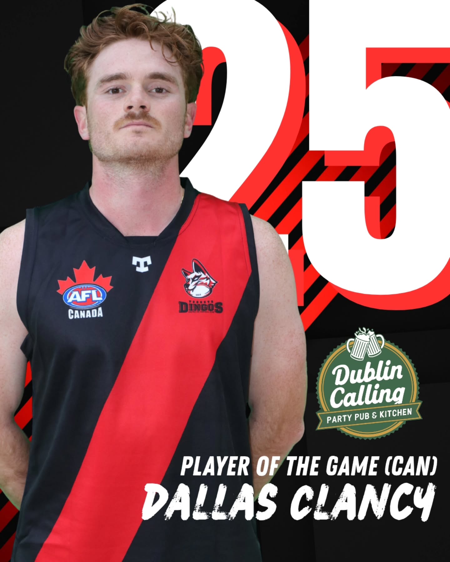 How good has the Dingos 2026 rookie class been?!?!
Always brining the fight to every contest! The @dublincallingadelaide Player of the Game (🇨🇦) for Round 5 is @dallasclancy!
#AsAPack