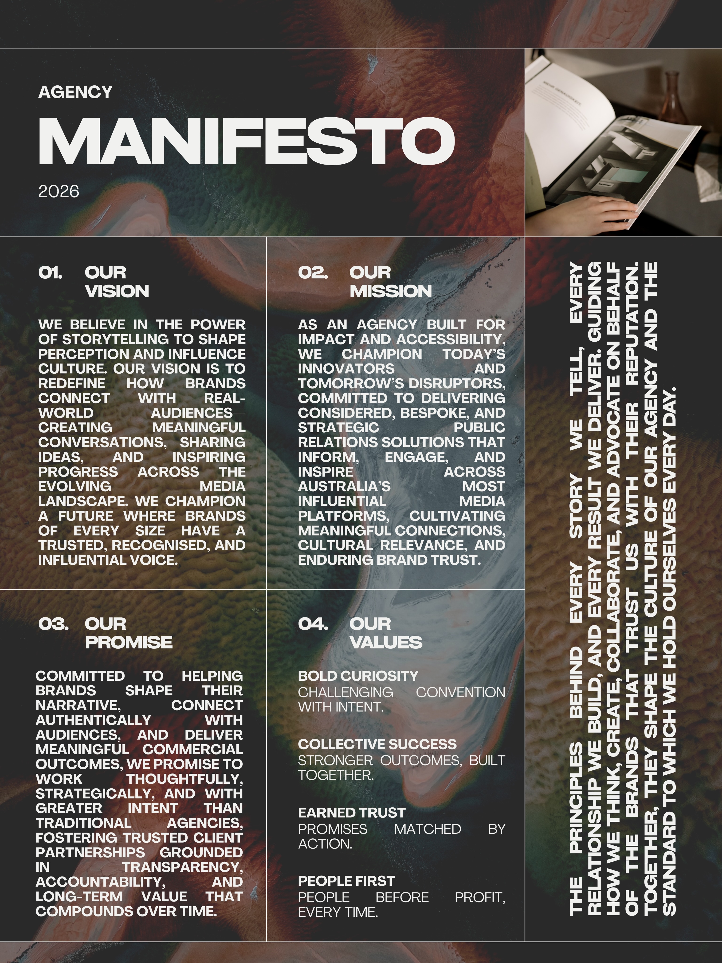Not all agencies are built the same. 🧱
Our manifesto is a reflection of what we believe, how we work, and the standards we hold ourselves to every day. From bold curiosity and earned trust to collective success and people-first thinking, these principles shape every strategy, story, and partnership we create. 🫱🏼🫲🏾
This is BlackSixteen. 🤎
#BlackSixteenAgency #Manifesto #GuidingPrinciples