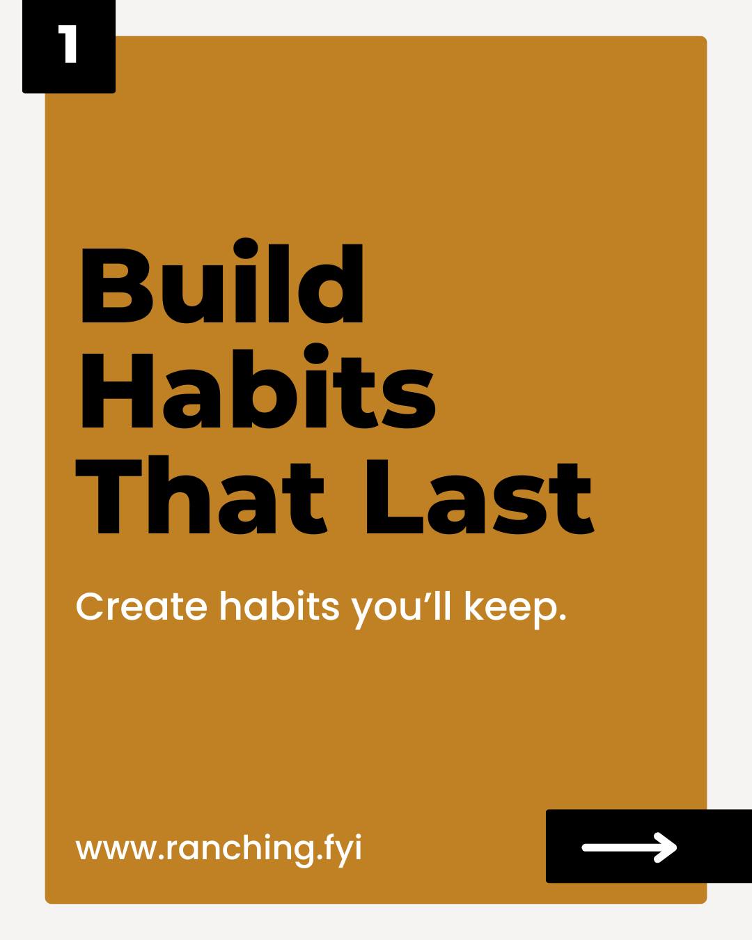 The secret to habits that last isn't intensity—it's consistency.
The people who create lasting change aren't the ones who make the biggest commitments. They're the ones who keep showing up.
What's one habit you're working on right now that will make you a better rancher, business owner, or leader?
Share it in the comments.
Follow @Ranching.FYI for more practical ideas that help you improve your thinking, your decisions, and your operation.
#ranchingfyi #sim2win #habits #mindset #leadership