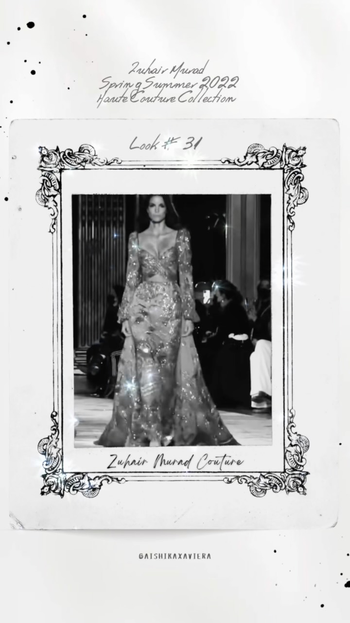 Every fashion illustration starts with a moment of pure want. This was mine: Zuhair Murad couture, 2022, the gown behind my next piece.
Look 31. Liquid sequins, periwinkle light, and the kind of movement only couture knows how to make. I saw it and knew it had to become a drawing.
This is the world before the world. The runway moment that turned into a mood board, then a colour story, and now, slowly, into an illustration of a woman afloat in all that shimmer.
The drawing is on its way. For tonight, just the gown that started everything.
With love, from the front row of my imagination. Xoxo
Gown: Zuhair Murad Haute Couture, Spring/Summer 2022, Look 31
For my Illustrated Escapism Collection, in progress | the runway gown behind a fine art fashion illustration of a woman afloat, imagined in periwinkle, ink and shimmer.
AISHIKAXAVIERA.com
#AishikaXaviera #IllustratedEscapism #ZuhairMurad #fashionillustration #archivecouture