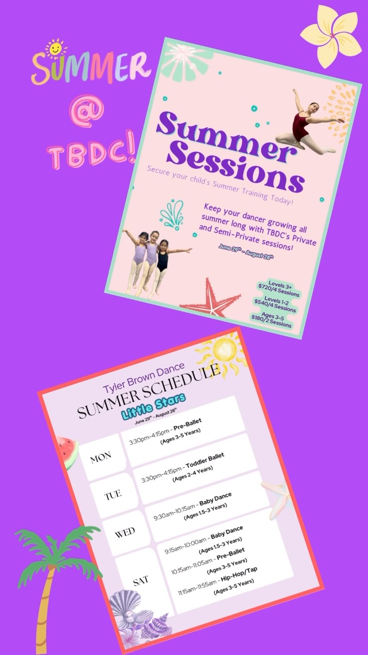 In between beach days and BBQs, make this Summer special with Summer Sessions or our weekly classes here at TBDC! ☀️🍉
#Dance #TylerBrownDance #NYCDanceClass #TBDC #KidsDance