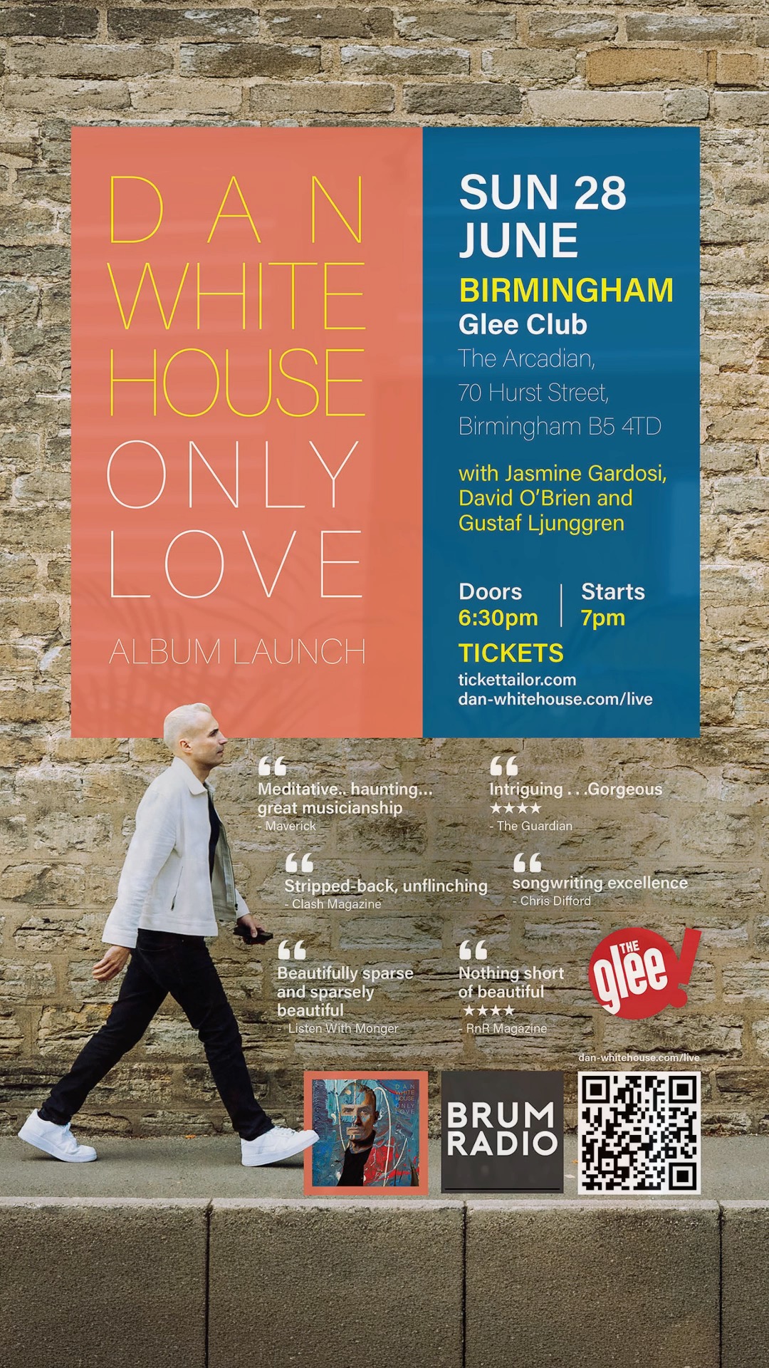#RePost @WhitehouseDan:
BIRMINGHAM - THIS SUNDAY!
I’m heading home for a very special one-night-only FULL BAND launch of my new album Only Love, live at the iconic (and air-conned!) @GleeClubBham this Sunday 28 June.
I’ll be joined by pianist David O’Brien (who played on the album) award-winning poet @JasmineGardosi, percussionist Alexlycio and long-time collaborator @GustafLjunggren.Official for an immersive and up-beat evening of songs, stories, spoken word and musical collaboration.
As someone raised in the Midlands, this homecoming show means a great deal to me. Come and help us bring Only Love to life - there’ll be some old favourites too...
Final tickets here 🎟️ Glee.co.uk
#danwhitehouse #birmingham #onlylove #finaltickets #albumrelease