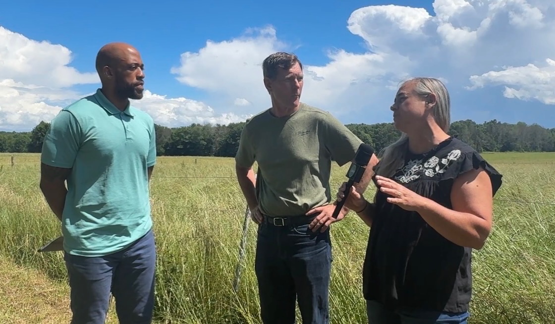 Stop two on our Candidate Education Summer Farm Tour was Marth Homestead Farm in Neillsville with gubernatorial candidate Mandela Barnes.
Haly and Joe Schultz are 6th generation farmers who raise Murray Grey cattle on managed pasture.
MFAI Policy Director Chuck Anderas facilitated a discussion with Haly, Joe, and Mandela, giving the farmers an opportunity to share their perspectives and Mandela a chance to respond with policy ideas.
"Mandela Barnes' visit was interesting because he asked thoughtful questions. He shared a bit about his ag plan, which includes addressing monopoly power in agriculture one of the most dominant forces we face in our work", said Anderas.
We LOVE to get candidates and legislators out on regenerative farms to discuss the issues facing farm families and communities.
Stay tuned for more on the farmers' and candidates' positions! Sign up to get our blog, monthly newsletter, and action alerts at michaelfields.org/connect
