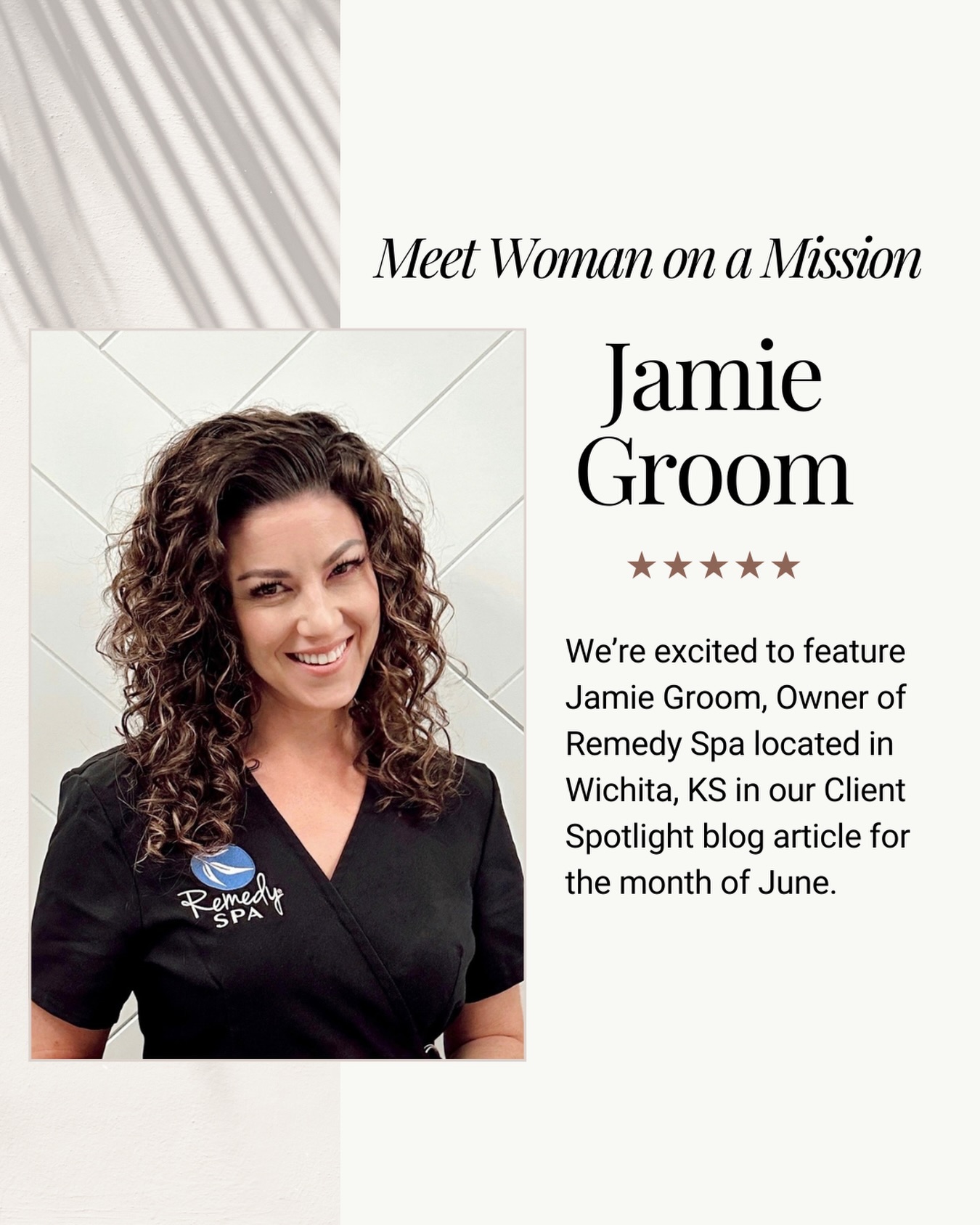 Bold visions call for bold women to bring them to life. That’s exactly what Jamie Groom did when she founded Remedy Spa in Wichita, Kansas.
Jamie is more than a business owner. She’s a heart-centered leader devoted to elevating the wellness experience for every client who walks through her doors. We were honored to design the website she envisioned, and to support the journey behind it.
Her story is the latest in our Client Spotlight series. Read the full feature via the link in our bio.
#remedyspa #womenownedbusiness #wellnessbusiness #luxurywebdesign #womeninbusiness