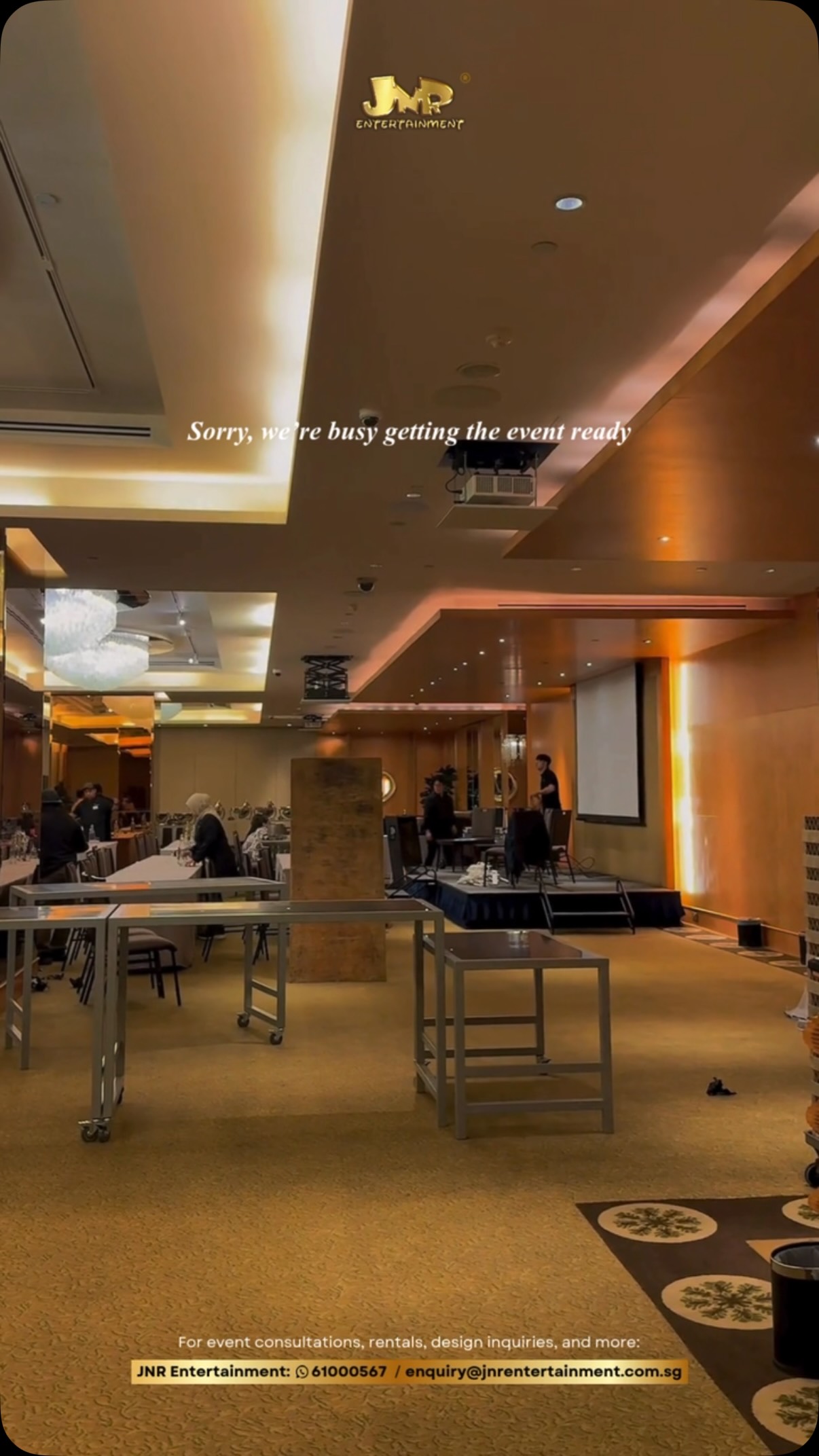 Sorry... we’re busy setting up your event. 🤫⚡
The magic starts long before the guests arrive. Behind every successful event is a team making it happen.
Need an event partner? We’ve got you covered.
✉️ enquiry@jnrentertainment.com.sg
📱 61000 567
🔗 www.jnrentertainment.com.sg
#JNREntertainment #EventSetup #BehindTheScenes #EventManagement #SingaporeEvents