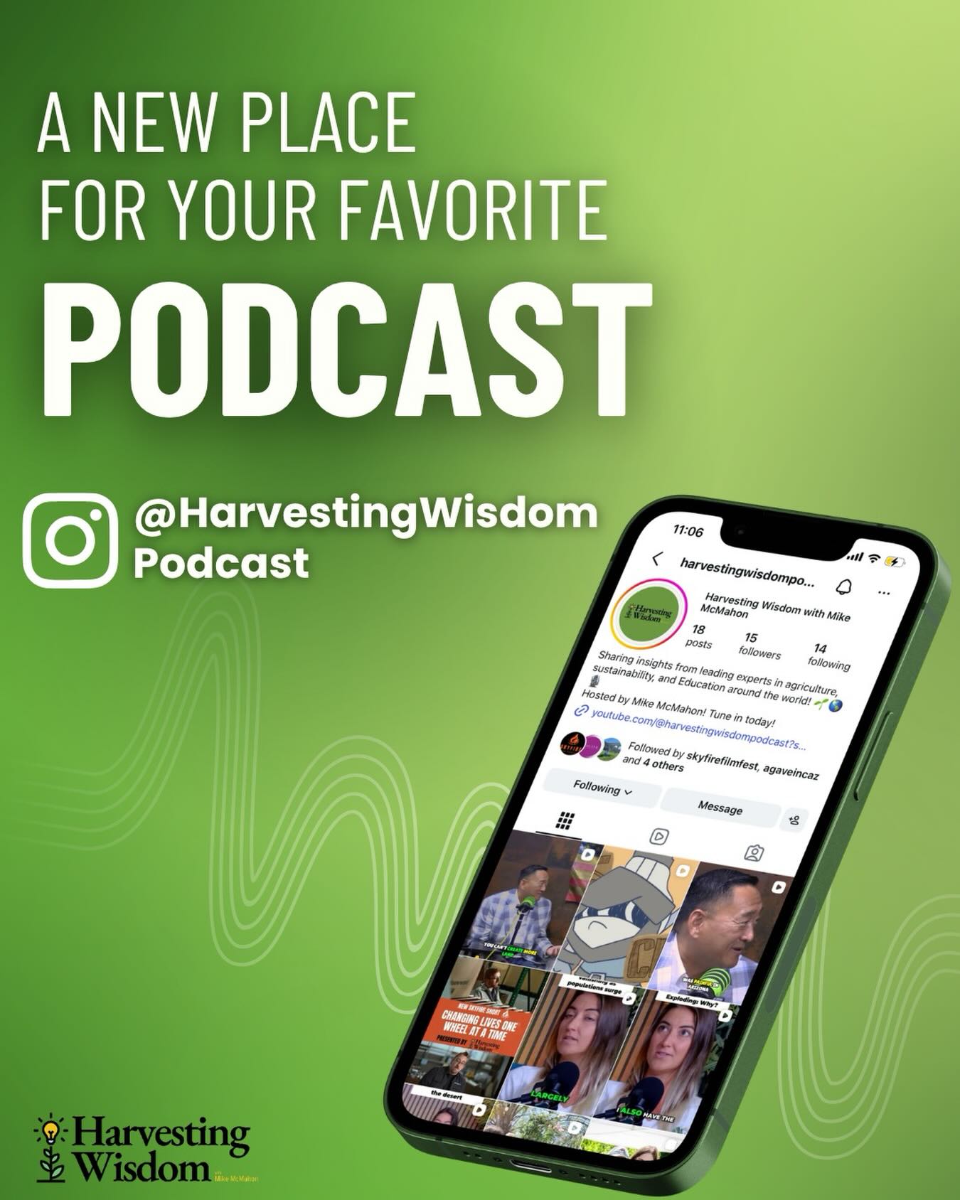 🚨🎙️We are launching a new Instagram account dedicated to HARVESTING WISDOM🎙️🚨
Follow @harvestingwisdompodcast for more content, reels, and behind the scenes from our podcast episodes and get notified when a new episode drops!
#harvestingwisdom #podcast #urbanfarmingeducation #sustainability