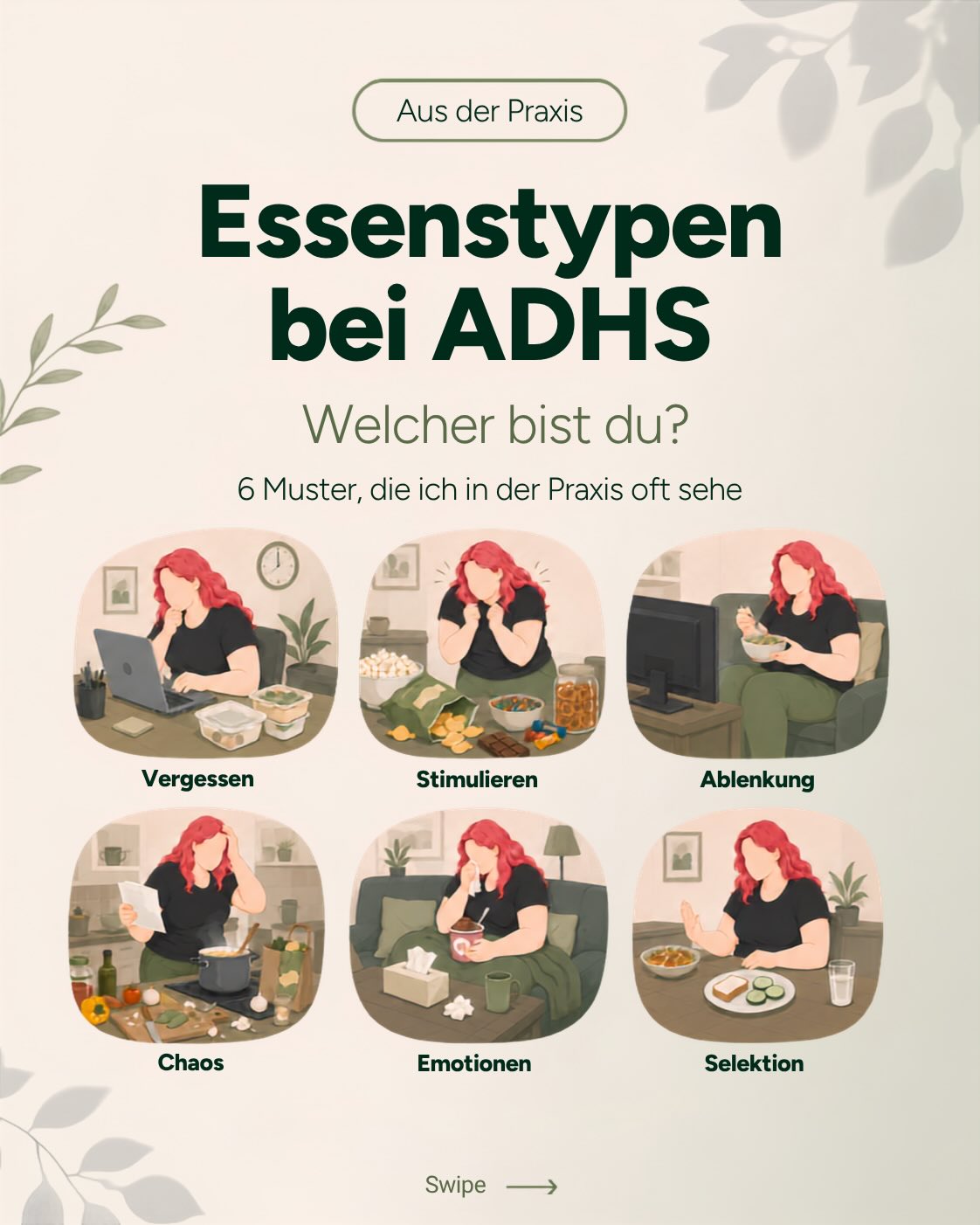 Diese Essenstypen sind keine Charaktereigenschaft, sondern erlernt Muster.
Am 14.07. biete ich den allerersten Workshop zum Thema ADHS & Essen an 🥰
✨ Für alltagstaugliche Tipps, mit denen Self Care Nutrition gelingen kann
✨ Für einen friedlicheren Umgang mit Essen und Körper
✨ Für Strategien, die helfen, wenn Wissen allein nicht für die Umsetzung reicht.
Möchtest du dabei sein?
Es sind nur noch 8/20 Plätze frei.
📅 14.07.26
🕕 18-21h
🛜 Online, inkl. Aufzeichnung (für 14 Tage)
Link zur Anmeldung in Bio 🫶
—-
ENTSPANNT ESSEN MIT ADHS
STRATEGIEN GESUNDE ERNÄHRUNG
SELF CARE NUTRITION
