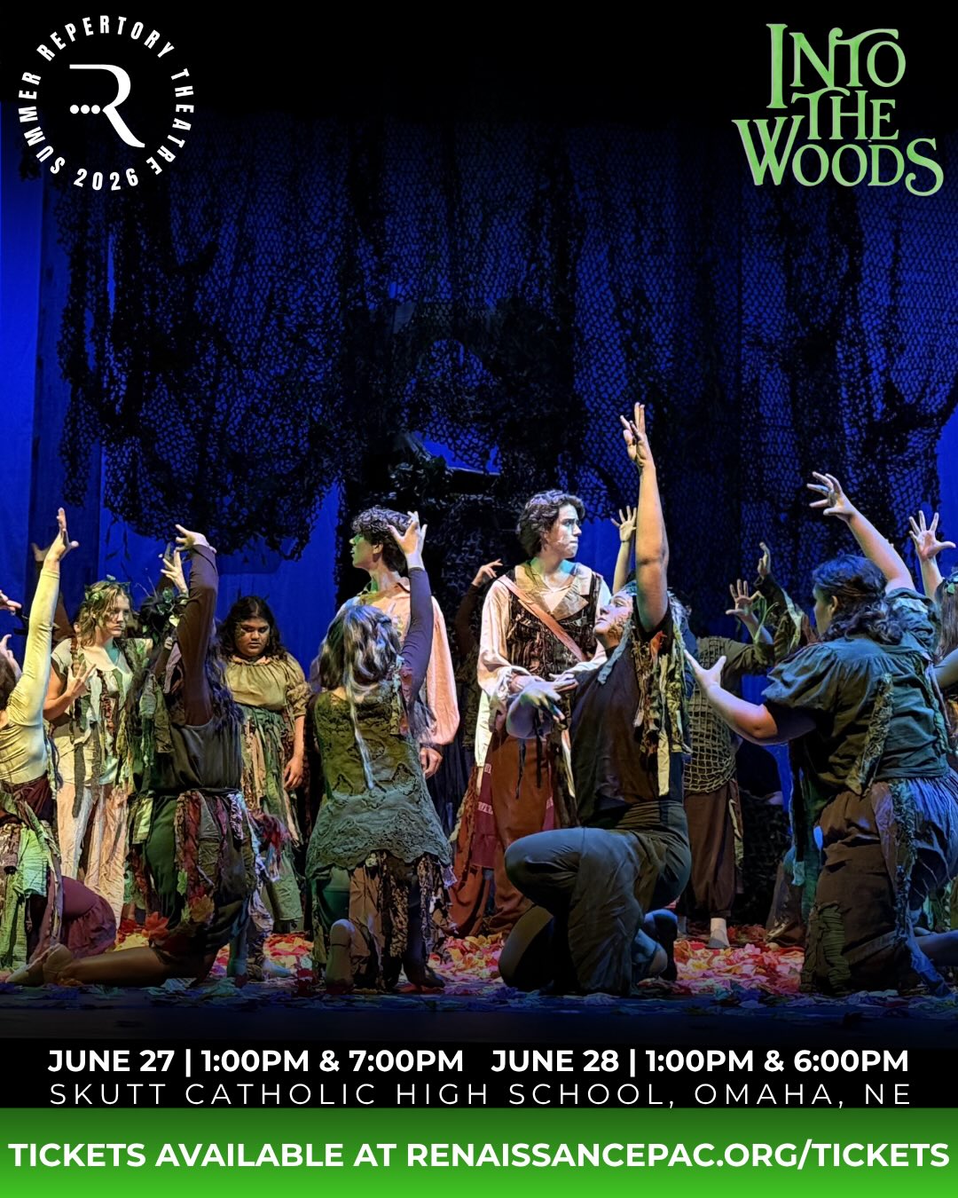 The way is dark.The light is dim.But now thereโs you, me, her, and him โจ๐ชพ
Tonight: our final performance ofโฆ
INTO THE WOODS! ๐๐๐ค๐ชพโจ๐
Today at 6:00PM! You do not want to miss this!
๐
: Final Show: June, 28th
๐: Skutt Catholic High School
๐๏ธ: $15/Adults, $10 Student
Into the woods, then out of the woods. And happy ever after! Tickets at: renaissancepac.org/tickets ๐ป
#musical #performance #tickets #omaha #renpac