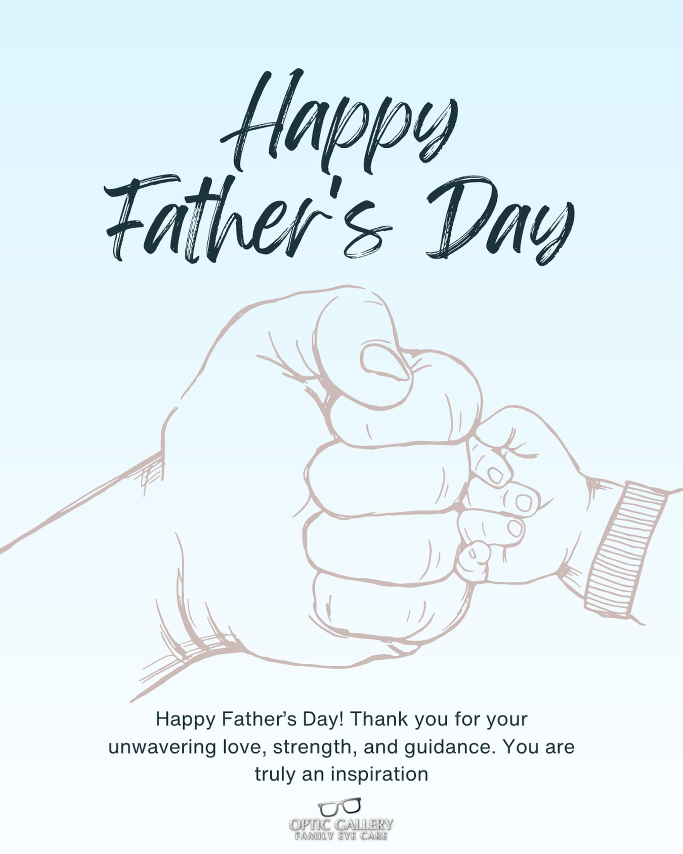 Fathers are often our first teachers, biggest supporters, and strongest protectors. Today, we celebrate the love, guidance, and wisdom they share every day. Happy Father’s Day from all of us at Optic Gallery Family Eye Care! 💙