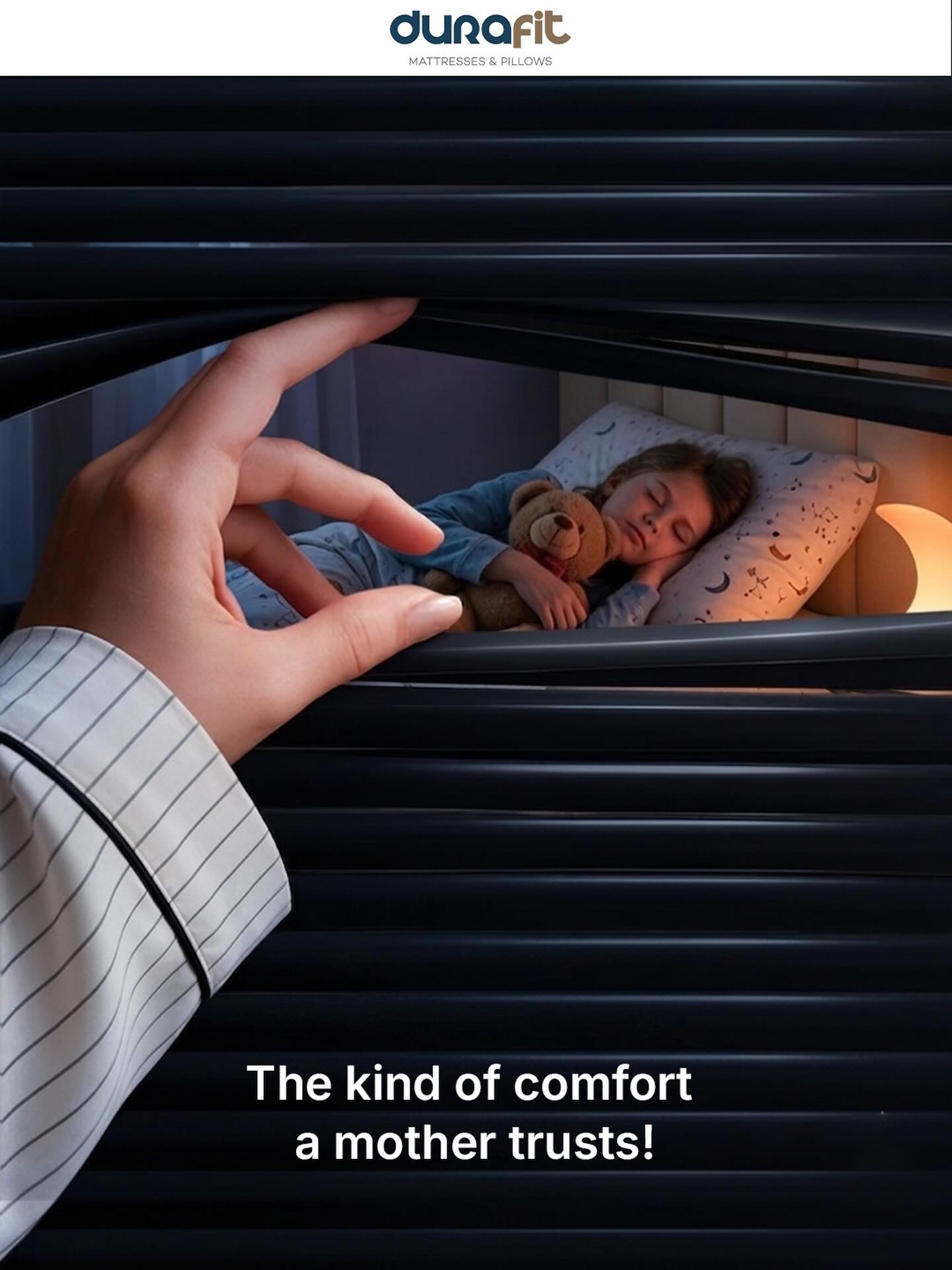 Nothing matters more than a child’s peaceful sleep.
When a mother chooses a mattress, she’s choosing comfort, support, hygiene, and safety—all in one.
Because restful nights create healthier mornings.
The comfort your family deserves.
The trust every mother seeks.
Durafit Mattresses.
#Durafit #SleepComfort #HealthySleep #FamilyFirst #BetterSleep Mattress ComfortMatters SleepBetter