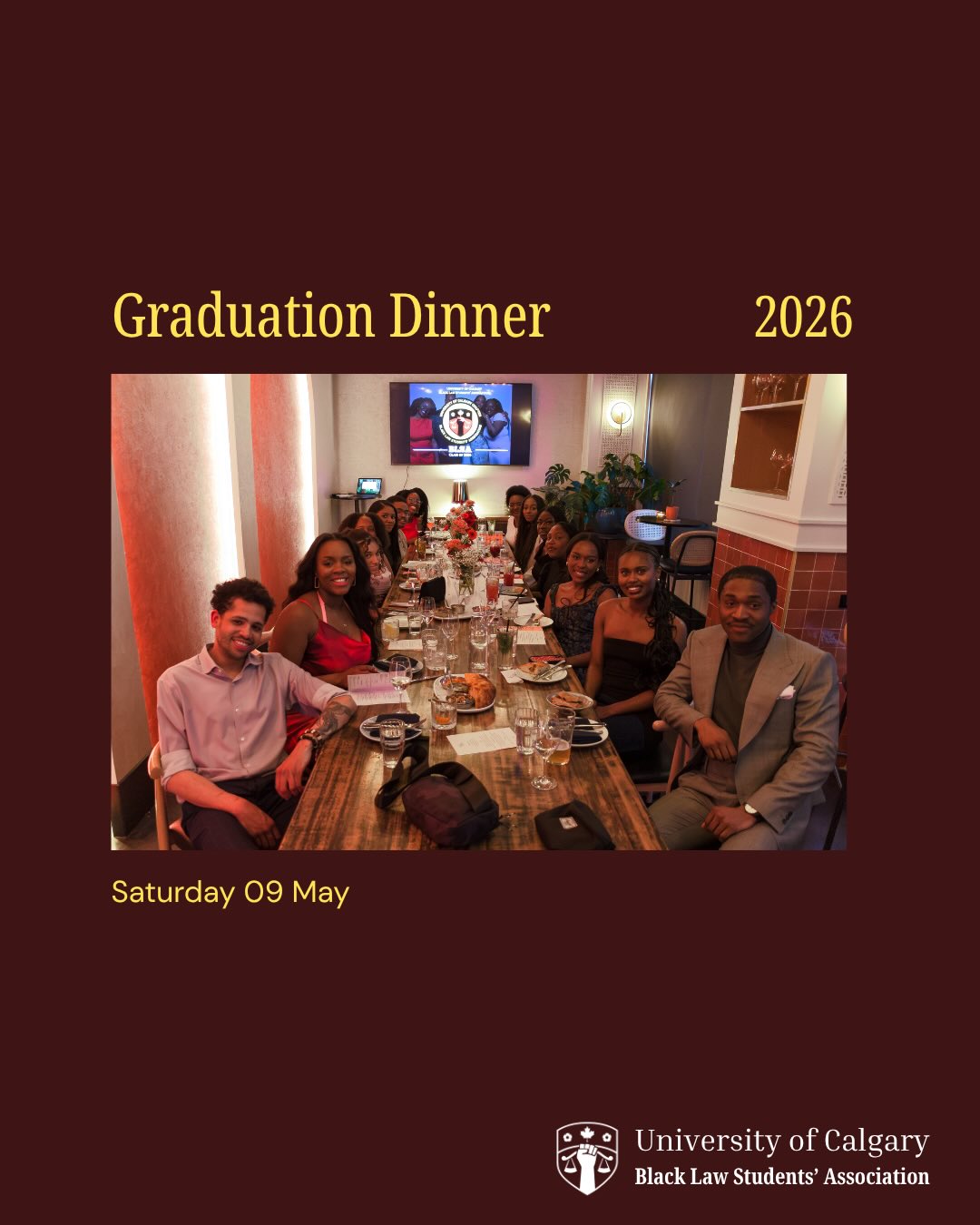 Graduation Dinner 2026! 🎓
Last month, we had the opportunity to celebrate BLSA’s graduating class and recognize their amazing contributions to our community.
To our graduates: thank you for your leadership, mentorship, and the community you’ve helped build. We already miss seeing you around and wish you all the best in this next chapter.
#BLSA #UCalgaryLaw #BlackLawStudentsAssociation #ClassOf2026 #UCalgary