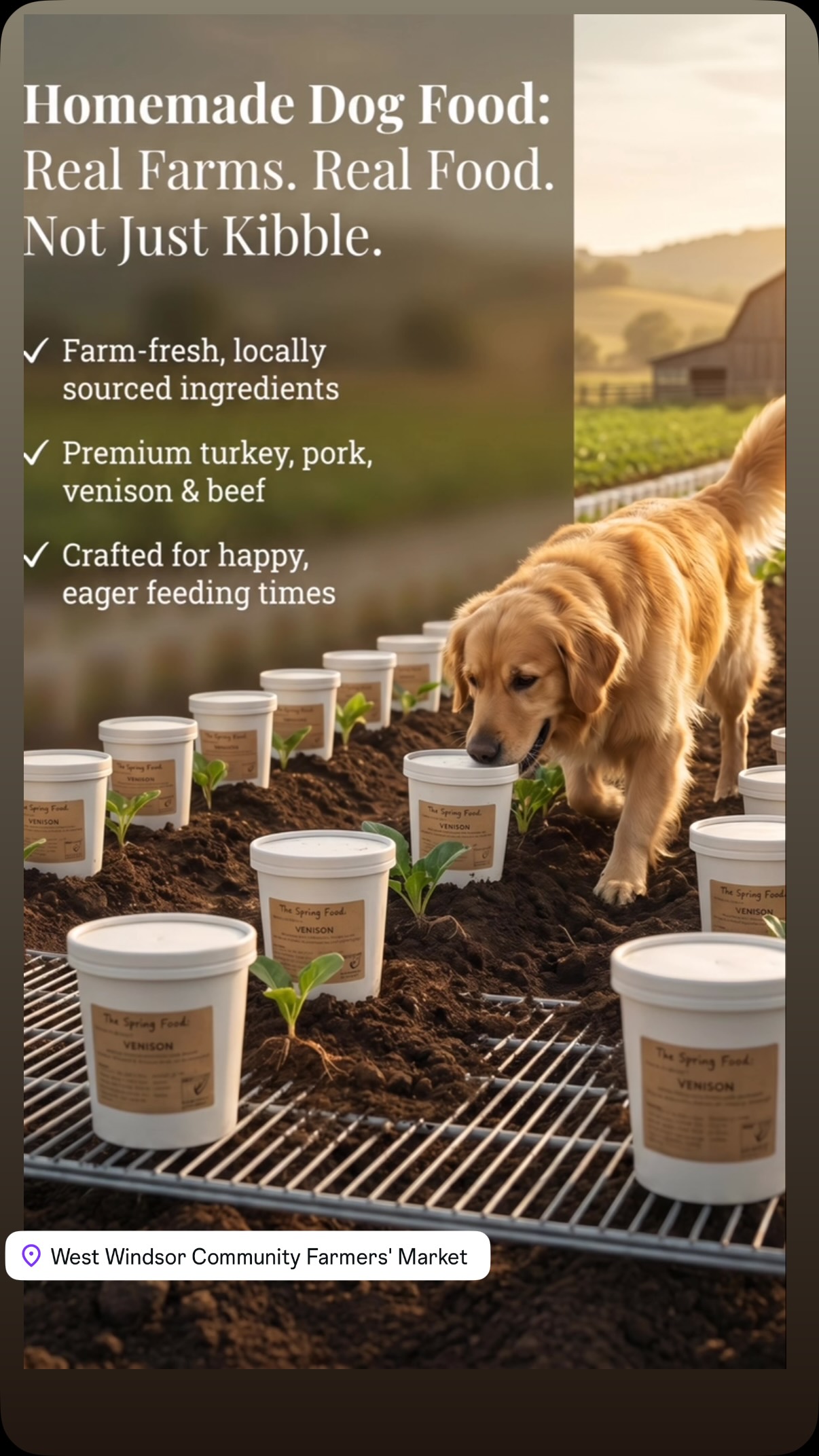 Excited to be back at @wwfarmersmarket on Saturday (6/27) from 9-1. Market is open - rain or shine. #extendtheirstay #smallbatchdogfood #farmersmarket #shoplocal #madeinnewjersey