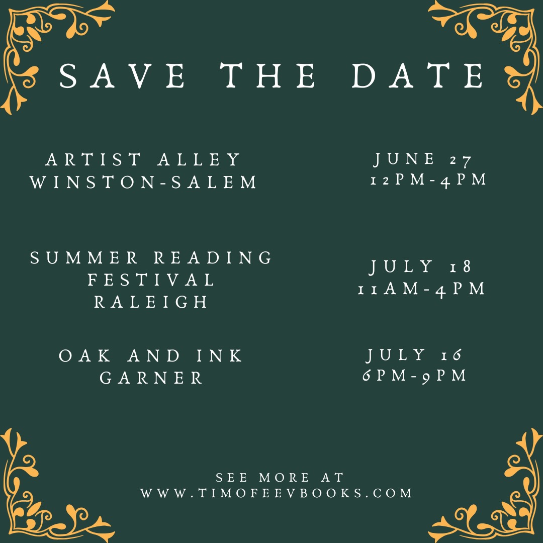I am sad that I won't be at #galaxcyconraliegh this year, but you can find me in other places this summer! #indieauthor #bookfair #indiebooks #fantasybooks
