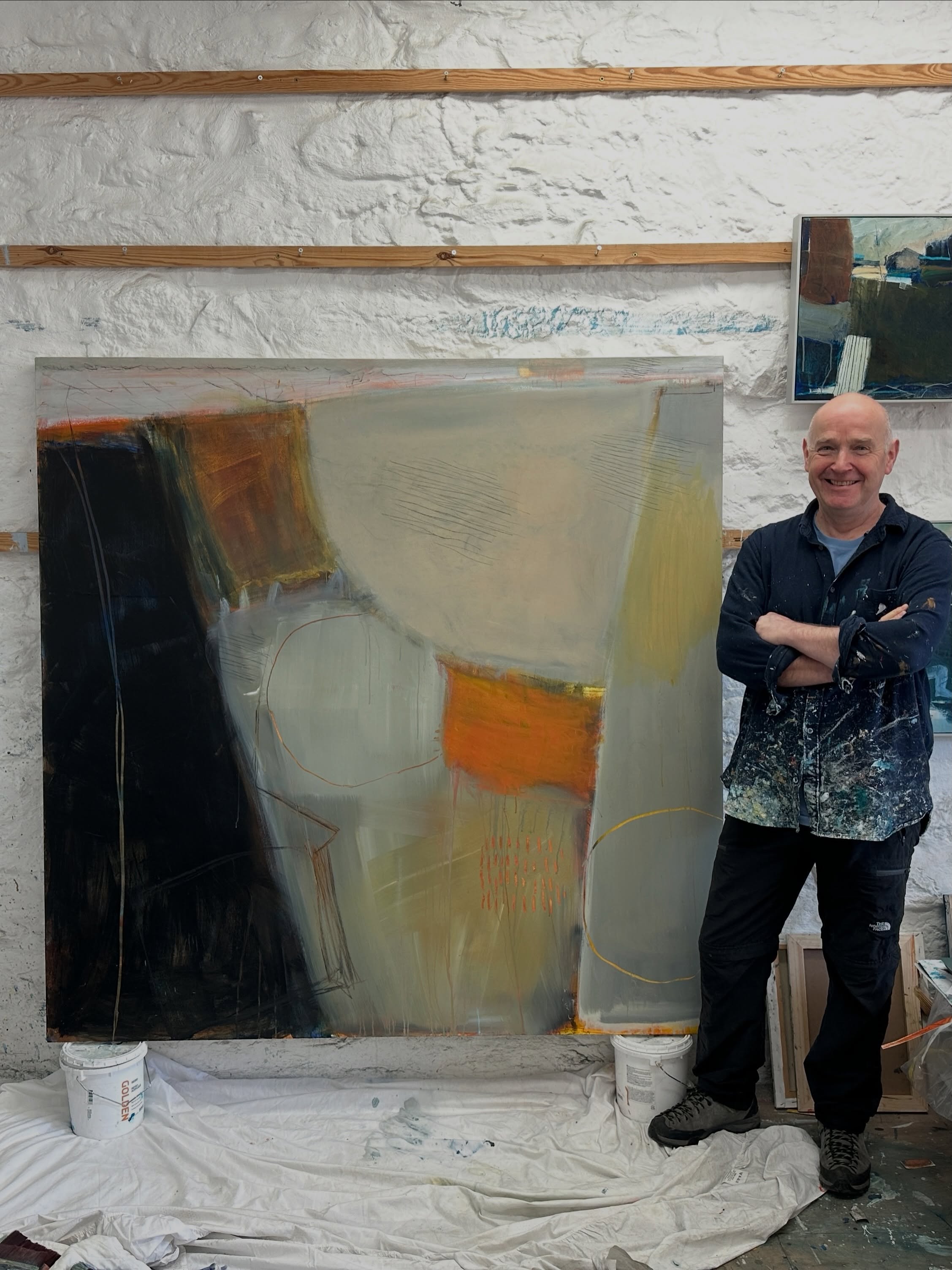 āQuiet the beach liesā, 160 x160cm, acrylic and mixed media on canvas. First exhibited with &Gallery in Edinburgh as part of my Uncharted solo exhibition in 2023 @andgallery_ see second image of it beautifully hanging in the gallery. It has now found its way onto the cover of my next book David Mankin Language of Paint and also features in the main Painting as a Language section of the book under composition. It was a painting that came from a small study on paper but I have always loved the dramatic, pared back composition. When I received the cover designs late last year for the book it immediately leapt out as being the one! It works brilliantly and is a nice contrast against the first book. See final image.
As youāve seem from my recent post and reels the new book which follows on from David Mankin Remembering in Paint will be published in early September and is now available to pre-order at a discounted price of Ā£40 (RRP Ā£45). Comment BOOK if you like to pre-order a copy. The print run is limited so I recommend you pre-order. The book is larger than the first book at 232 pages and itās been beautifully written by art historian Alison Bevan @alison.bevan.10 In addition if you do pre-order you will also receive a 19 x 19cm printed card of one of my paintings called The Sky Widens and an invitation to online launch event where Iāll discuss the book, whatās inside and how to get the best from it. Once the pre-order window closes these exclusive bonuses and discounted price will no longer be available. šš
#davidmankin #artiststudio #paintings #arthistorian #modernbritishart
