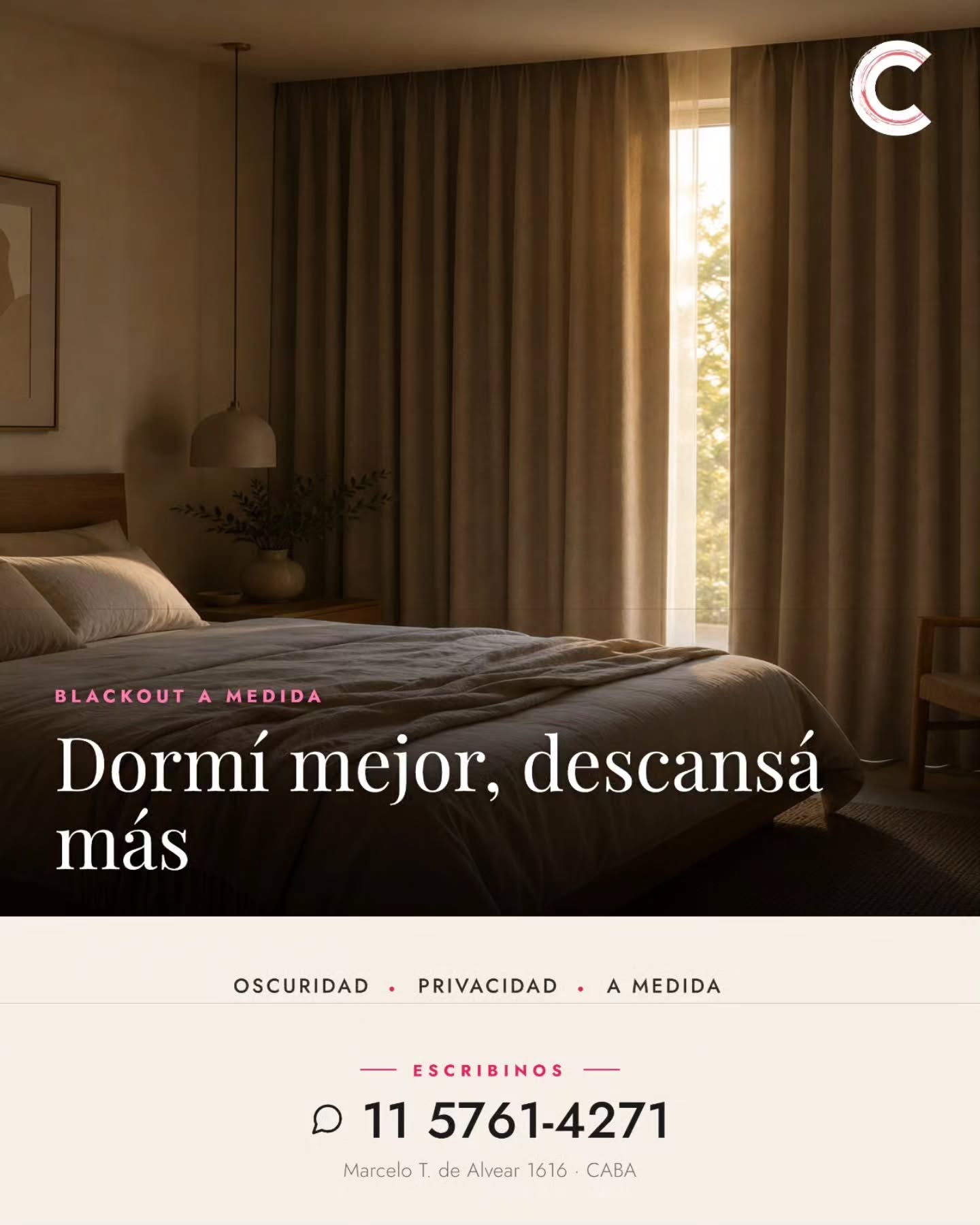 El dormitorio también necesita pensarse desde la luz. Un blackout a medida ayuda a oscurecer el ambiente, sumar privacidad y crear una sensación más calma para descansar mejor.
En invierno, además, funciona como una capa extra sobre la ventana: acompaña la temperatura del espacio y hace que el cuarto se sienta más protegido y cómodo.
📲 Escribinos al 11 5761-4271
📍 Marcelo T. de Alvear 1616 — CABA
#cortiblanc #blackout #cortinasamedida #dormitorio #caba