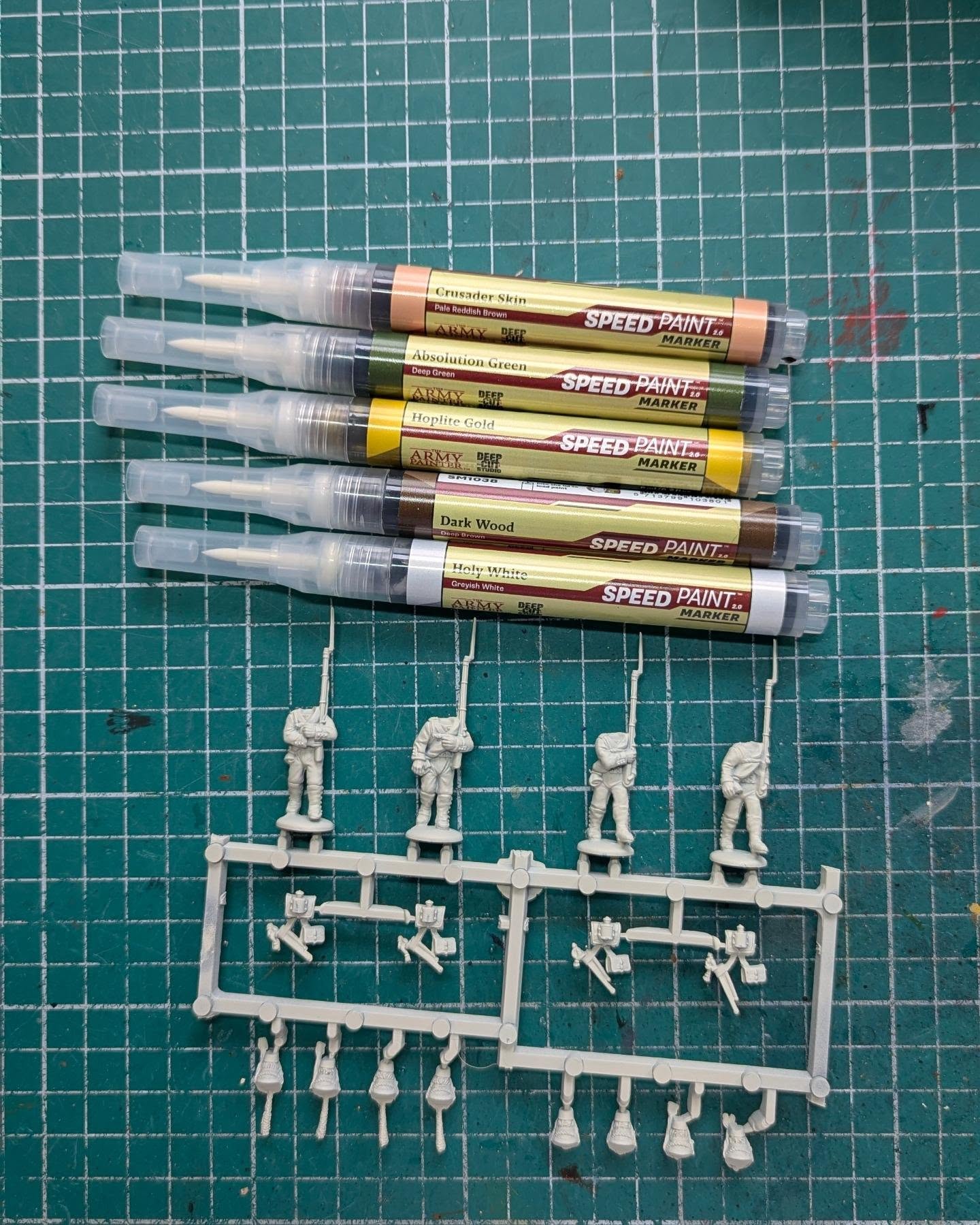 Here's what I'm recording with today. @thearmypainter Speedpaint markers and @warlordgames Napoleonic Russians. Video coming soon to YouTube!