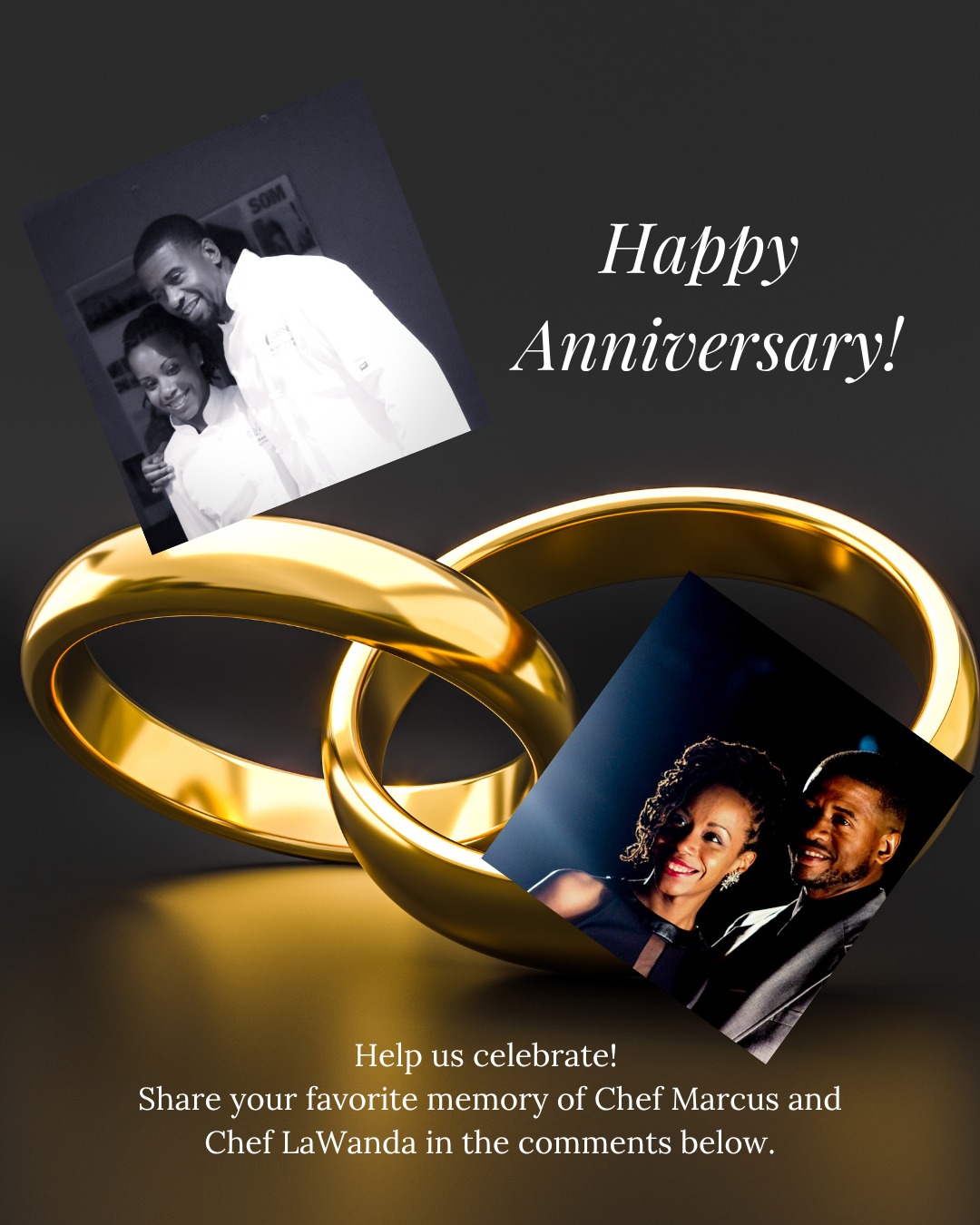 ❤️✨ Happy Anniversary, Chef Marcus & Chef LaWanda! ✨❤️
Today, the Q-Zeens Team celebrates the love, partnership, and passion that inspire us all. Wishing you both a day filled with joy and wonderful memories!
🥂 Cheers to many more years of love, laughter, great food, and creating unforgettable moments together.