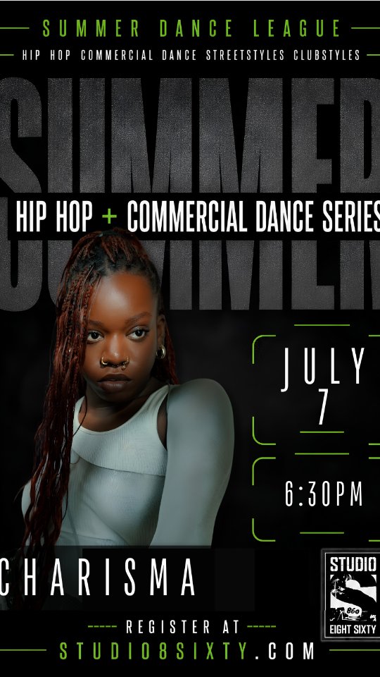 Whew!!!! @c.yngin will be back at 860!!!! We can not wait to dance with Charisma!
Summer Dance League drop in classes are available.
See link in bio
