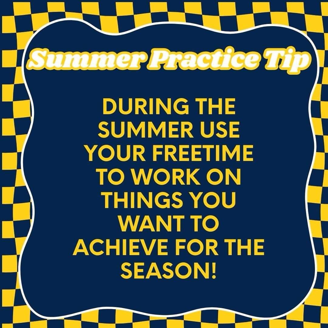 The more you practice, the more you achieve!
Things to do at home:
-Stretch
-Bridges
-Jump Drills
-Body Weight Exercises
-Walk/Run
And so much more! Grab a buddy and put in the extra work today 💙💛